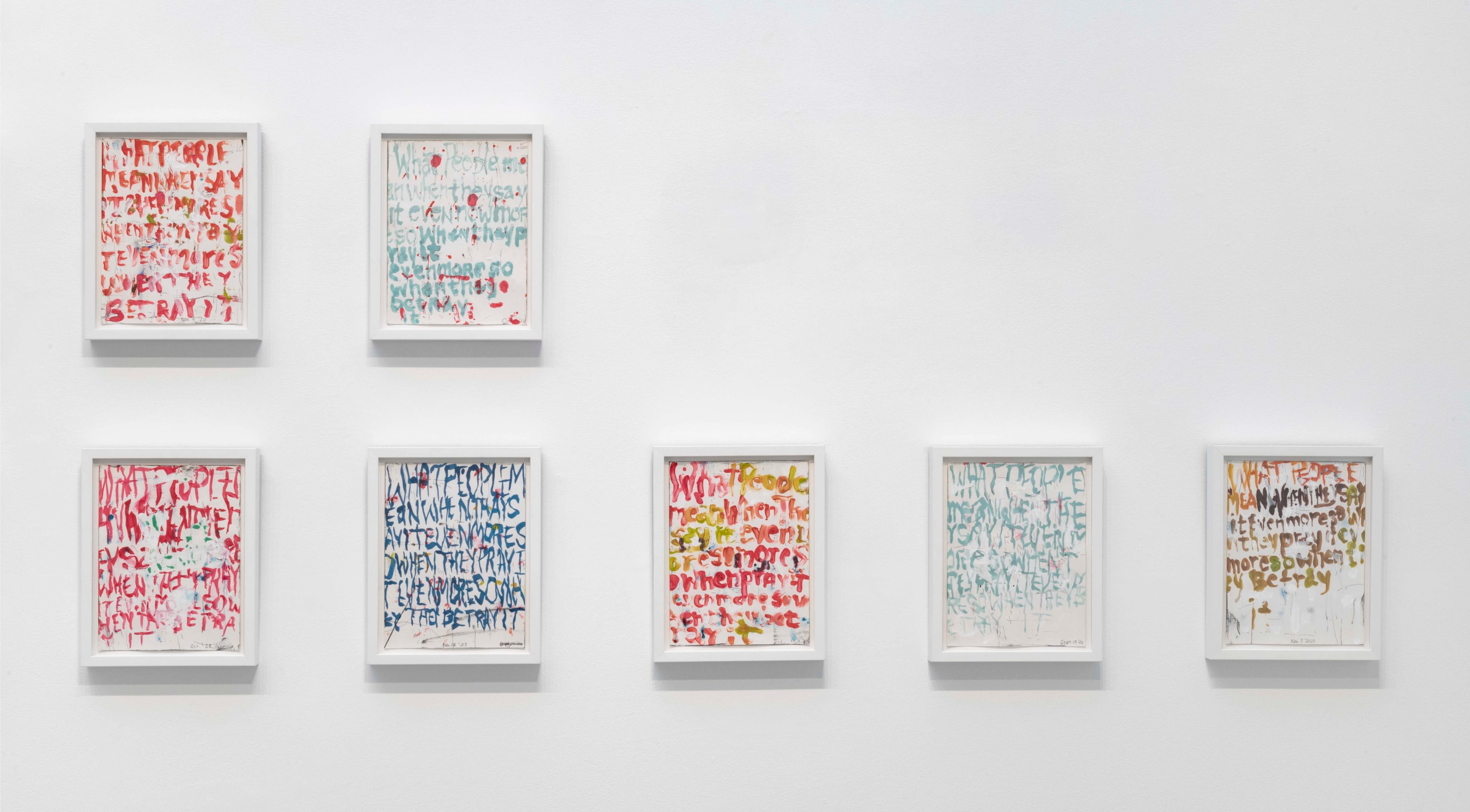 POPE.L Installation view of Four Panels at Mitchell-Innes & Nash, New York, 2021