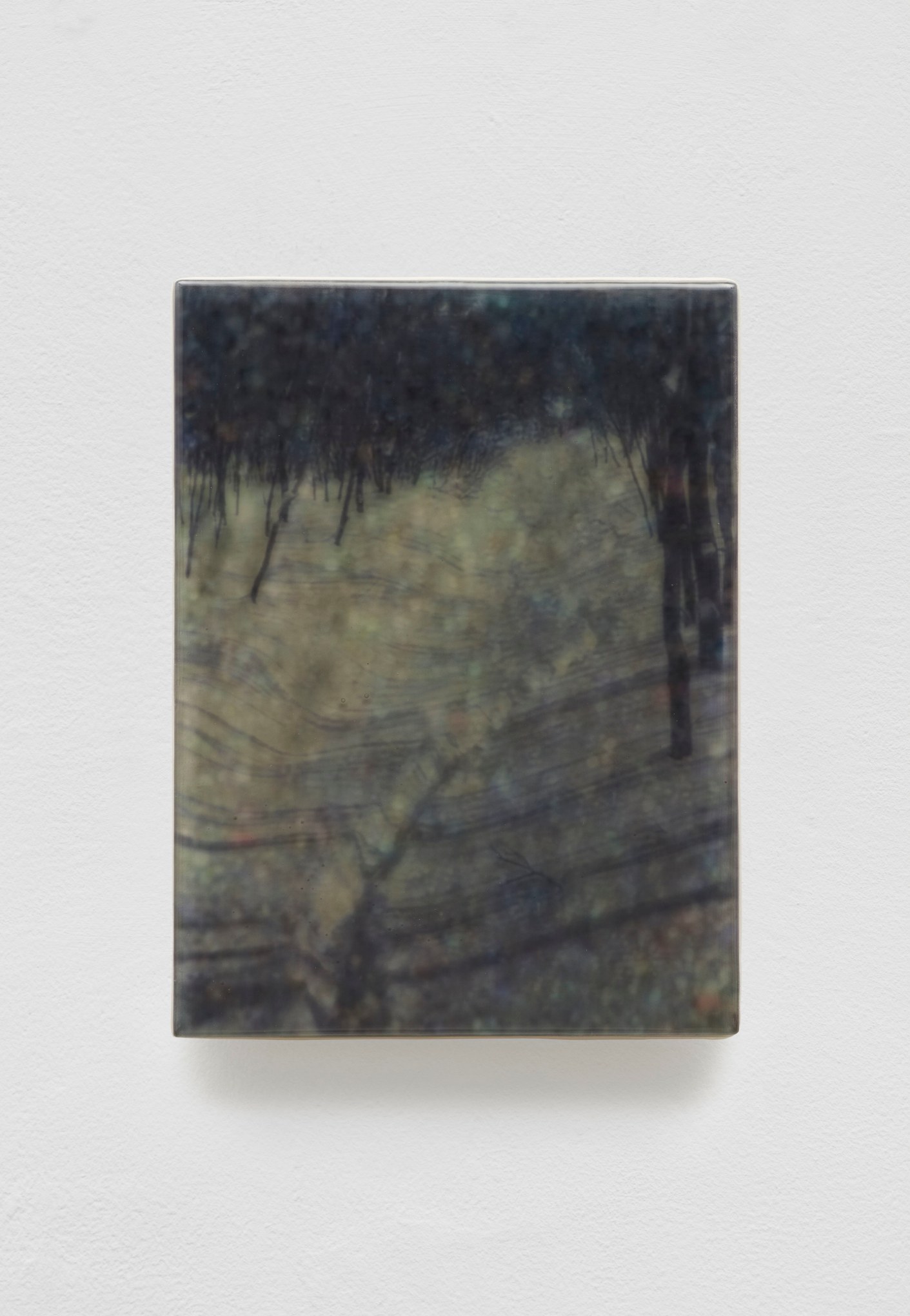 SADIE BENNING,&nbsp;Pain Thing 2,&nbsp;&nbsp;Detail, Sequence 11, Panel 37 (Dolly), 2019, wood, photographic transparencies, aqua resin and resin, 53 panels/16 sequences, each: 9 3&frasl;4 by 7 1&frasl;4 in. 24.8 by 18.4 cm.