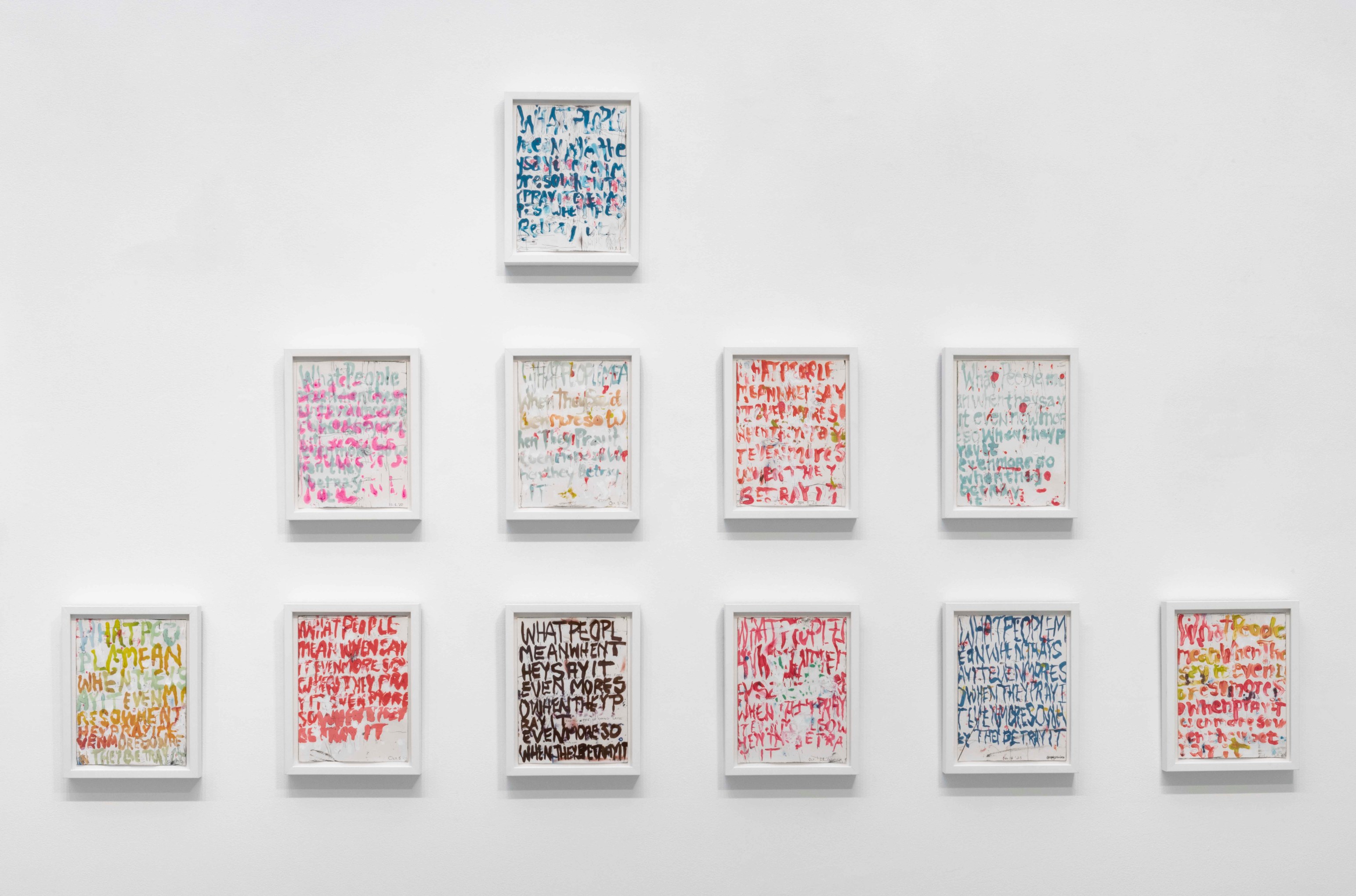 POPE.L Installation view of Four Panels at Mitchell-Innes & Nash, New York, 2021
