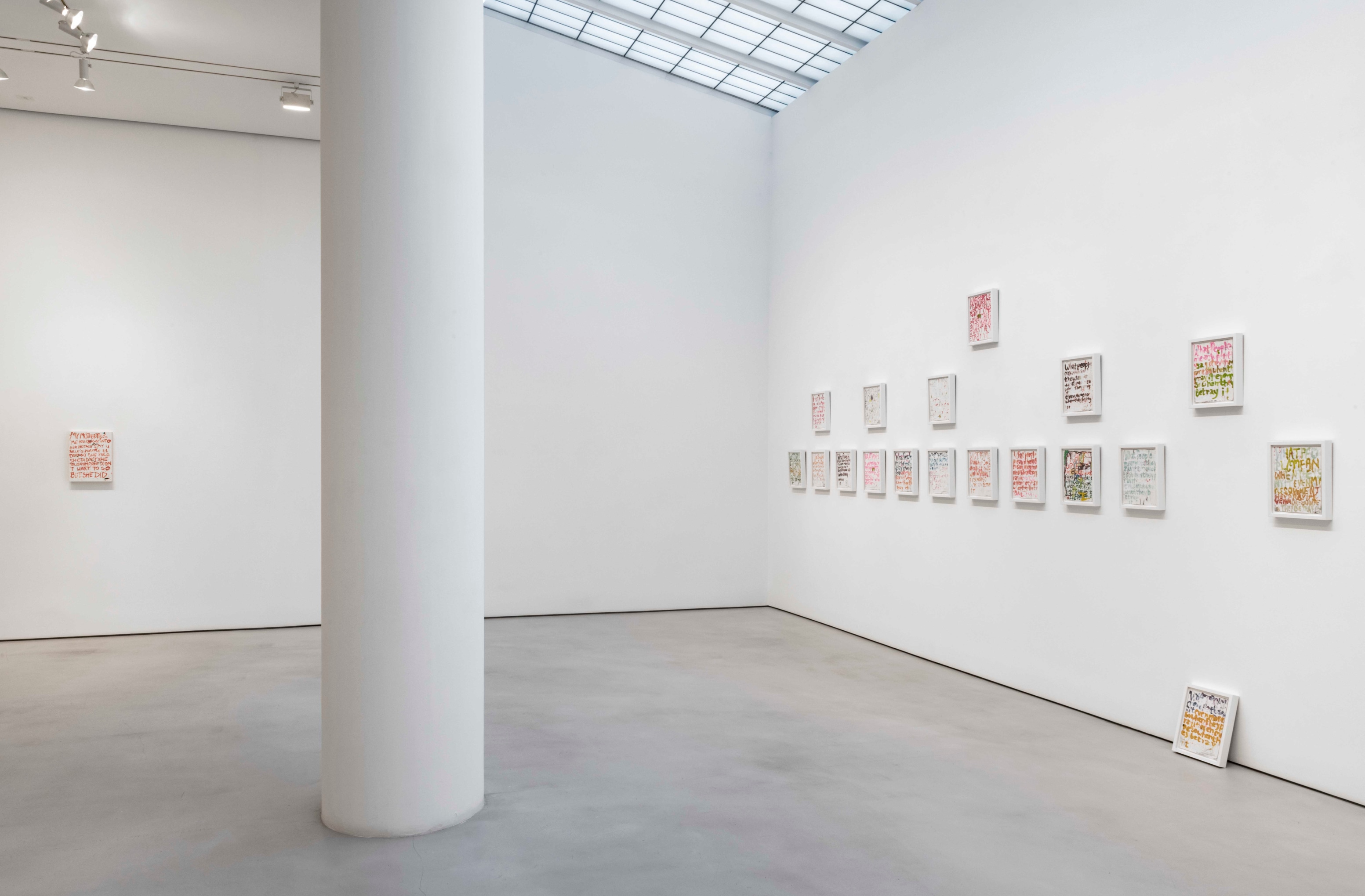 POPE.L Installation view of Four Panels at Mitchell-Innes & Nash, New York, 2021