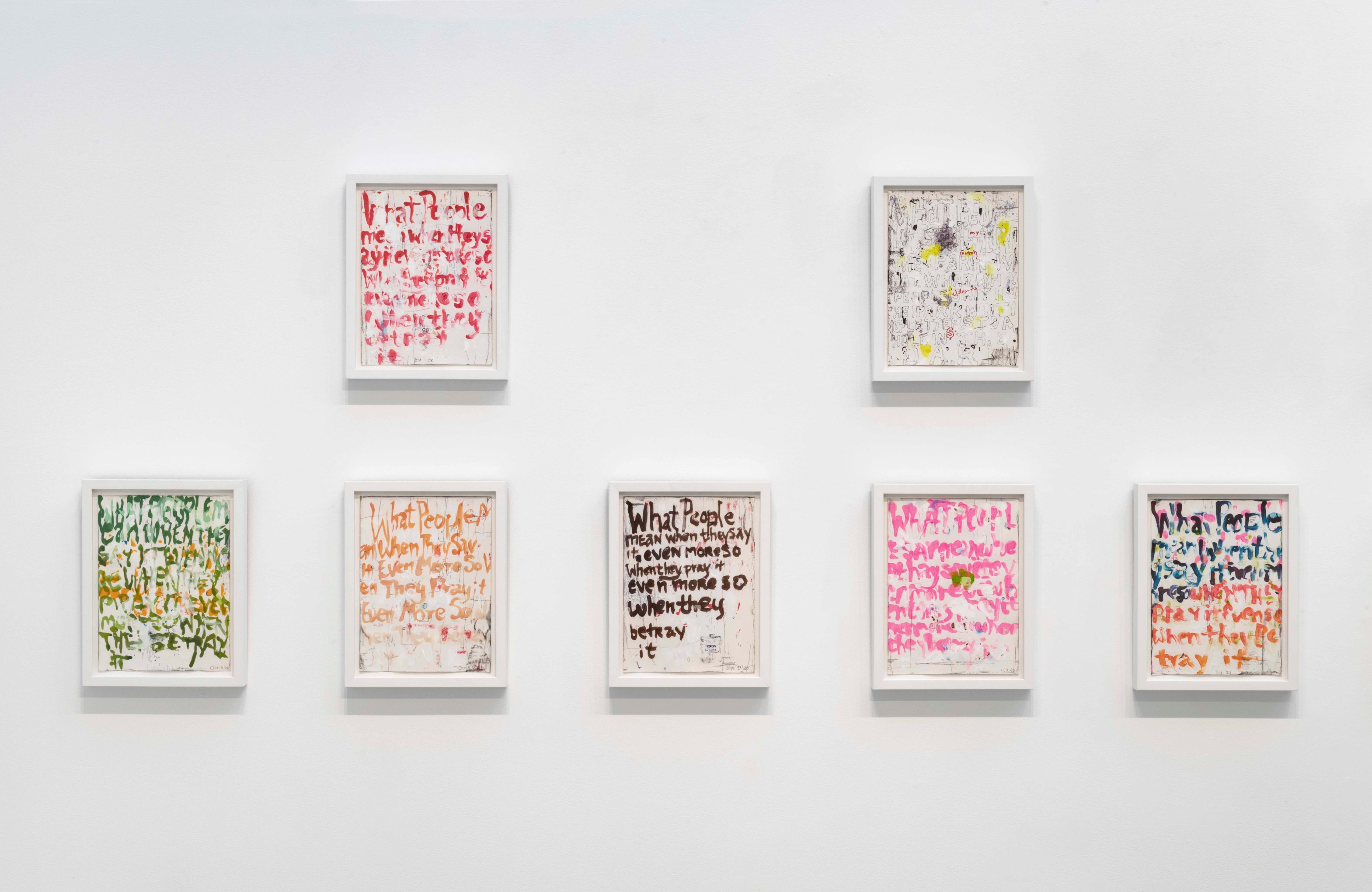 POPE.L Installation view of Four Panels at Mitchell-Innes & Nash, New York, 2021