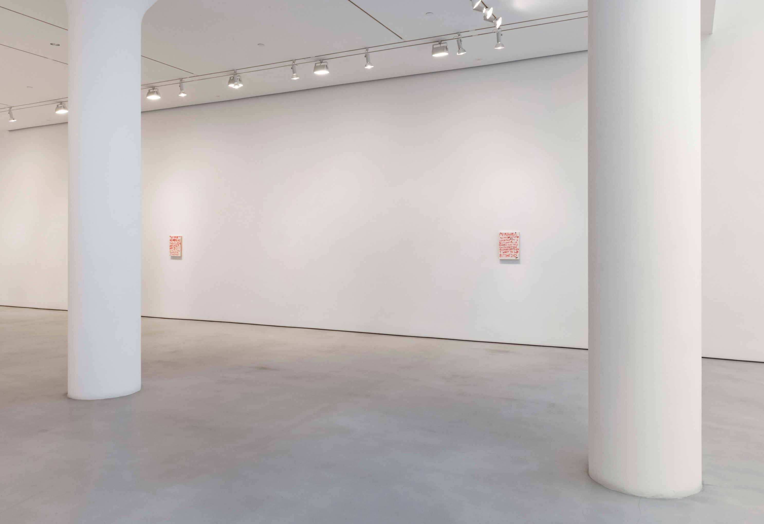 POPE.L Installation view of Four Panels at Mitchell-Innes & Nash, New York, 2021