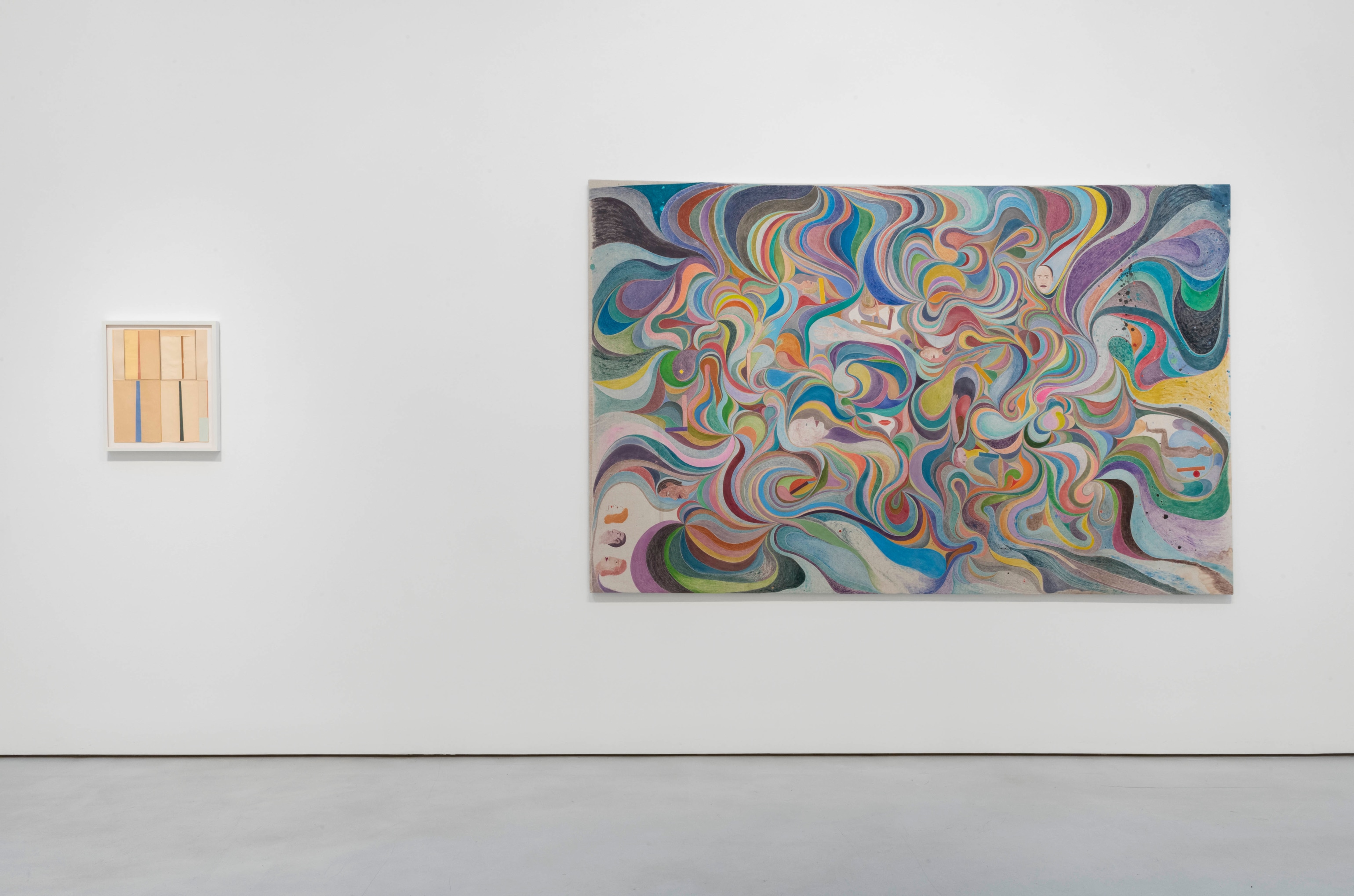 CHRIS JOHANSON Installation view of Considering Unknow Know With What Is, And at Mitchell-Innes & Nash, New York, 2021