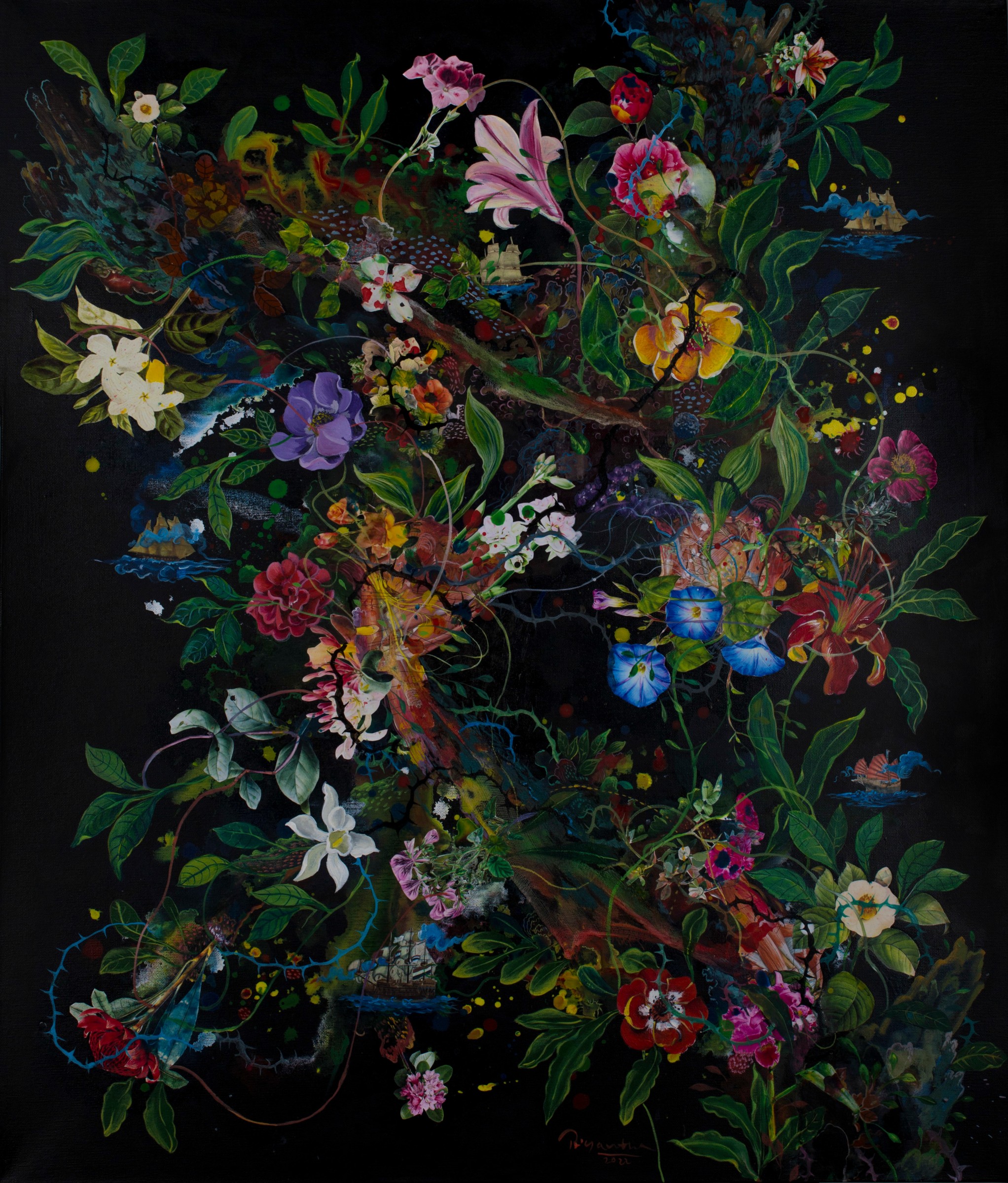 Priyantha Udagedara Painting 06, 2022 Mixed Media on Canvas 101 cm x 86 cm