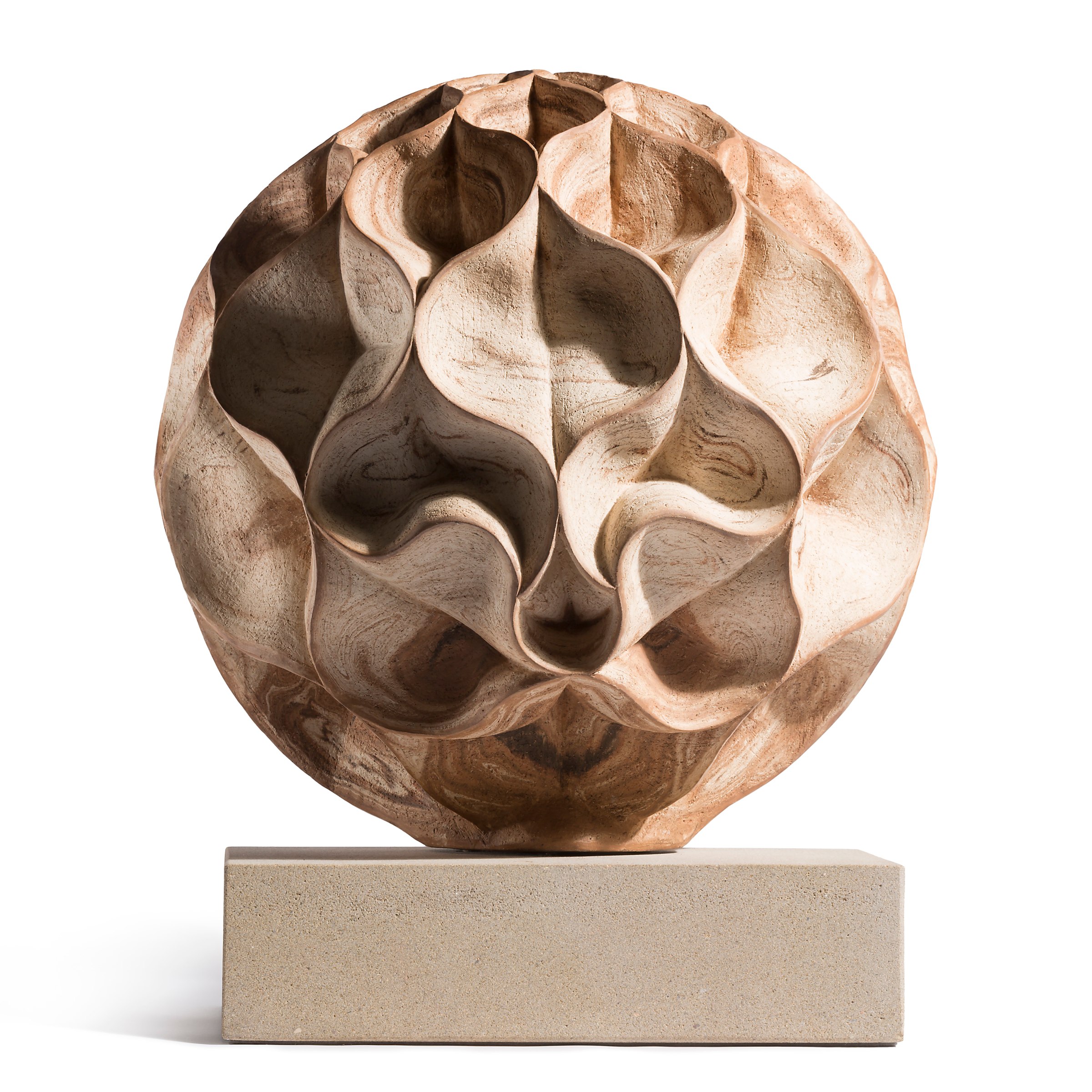 Halima Cassell Chitin 2009 Hand carved unglazed stoneware clay 14.5 x 7 x 18 in.