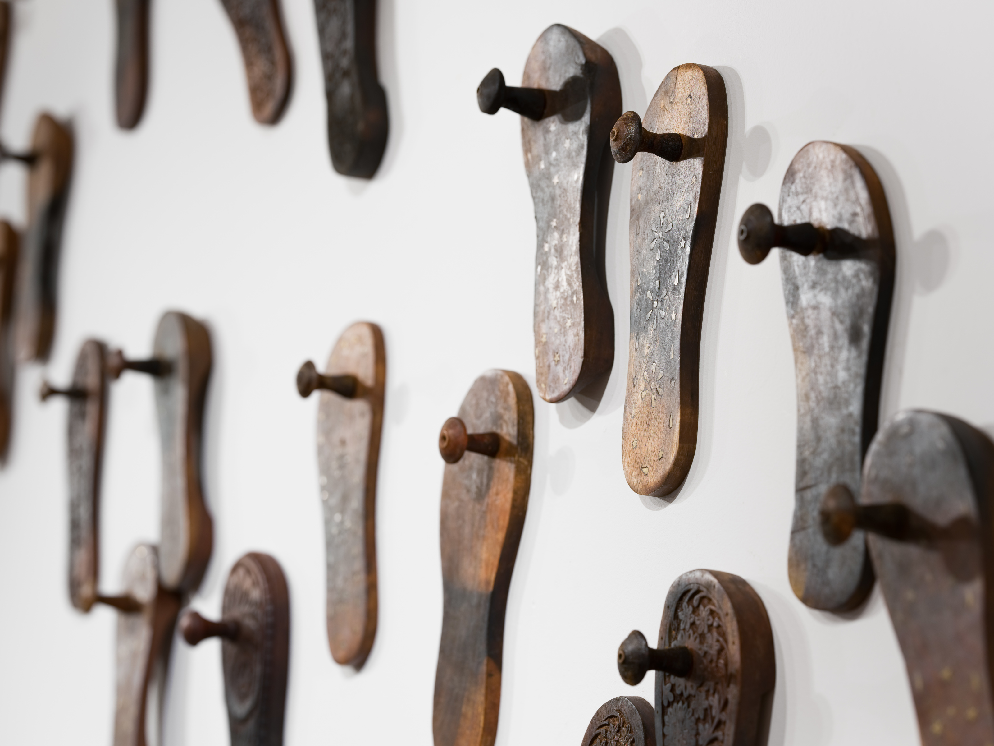 G. R. Iranna PADUKA INSTALLATION (Detail) 2013 Mixed media installation Dimensions Vary