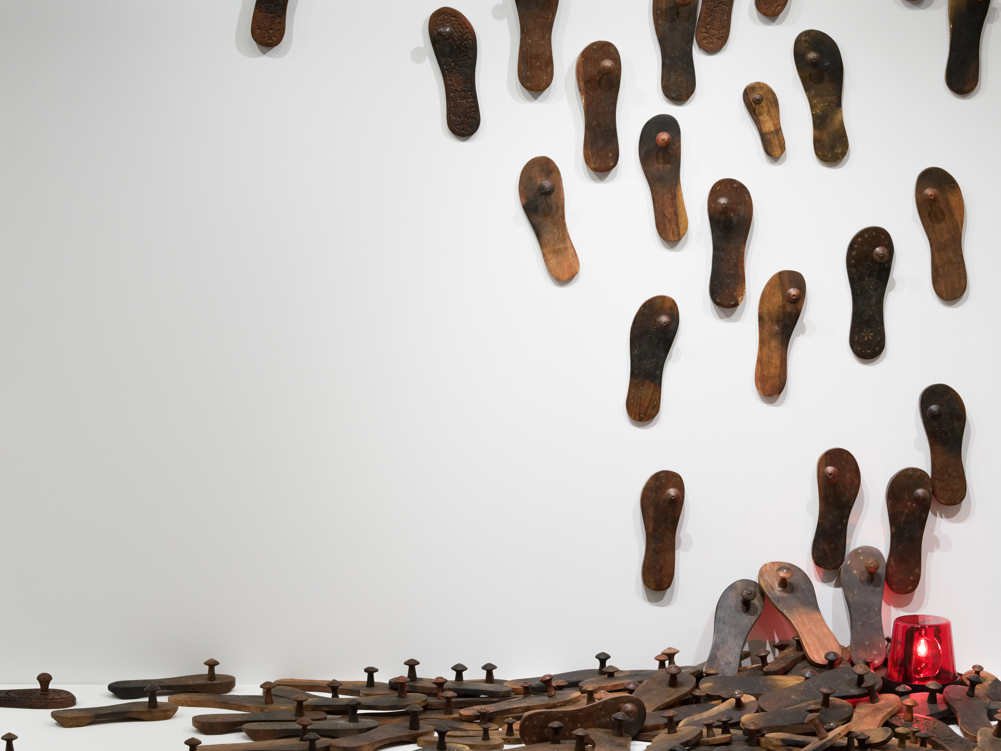 G. R. Iranna PADUKA INSTALLATION (Detail) 2013 Mixed media installation Dimensions Vary