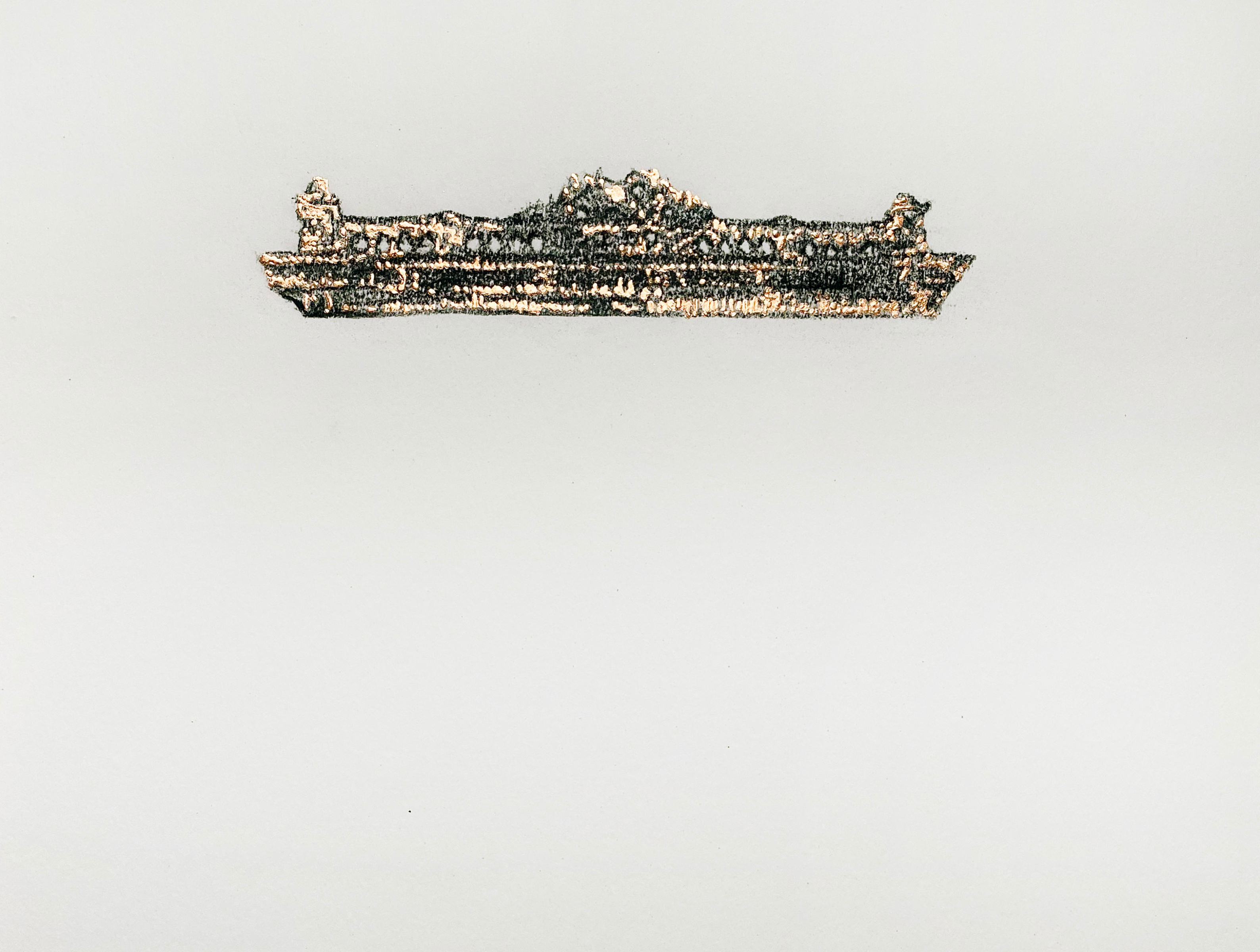 Najmun Nahar Keya Corinthian Dhaka (9) Charcoal, graphite, rabbit skin glue, copper, on Fabriano archival paper 11 x 14 in. 2019