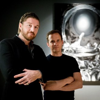 Hg Contemporary Art Gallery founder Philippe Hoerle-Guggenheim and artist Marc Gumpinger