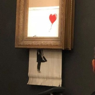 Banksy Painting Self-Destructs After Reaching a Record $1.4 Million at Auction