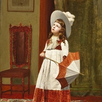 ALBERTA BINFORD MCCLOSKEY (about 1855–1911), "Eleanor," 1891. Oil on panel, 14 x 10 in. (detail).