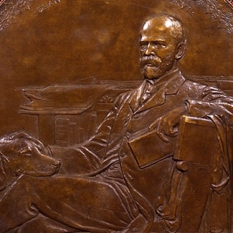 AUGUSTUS SAINT-GAUDENS (1848–1907), "Dean Sage," about 1904–06. Bronze relief, 33 3/8 in. diameter. Detail.