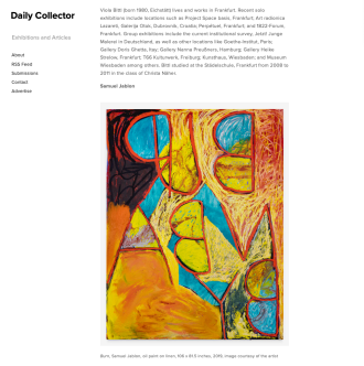 Samuel Jablon featured in the Daily Collector l 20 Painters Who Are Shaping the New Decade