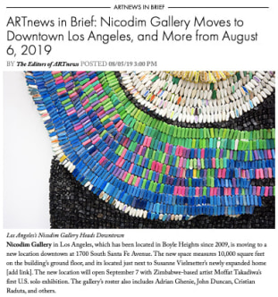 Nicodim Gallery Moves to Downtown Los Angeles