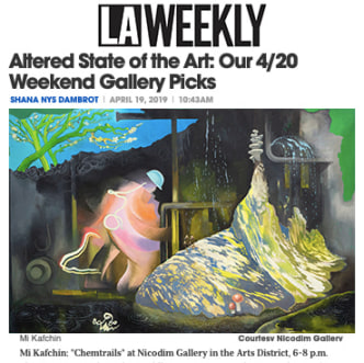 4/20 Weekend Art Picks from LA Weekly names Mi Kafchin's Chemtrails a stoned show to see!
