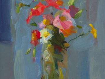 Christine Lafuente, Flowers, Oil On Canvas