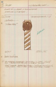 Journal page for February 7, 1959, and February 7, 1960 with a sketch of the sculpture A Roman Error