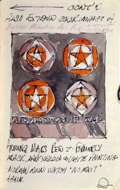 Journal page for March 2, 1961 with text and a large color sketch of the painting The Triumph of Tira