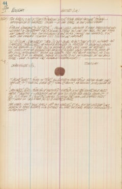 Journal page for January 19, 1959, and January 19, 1960, with a sketch of a sewer cover incorporated into the sculpture Wall of China