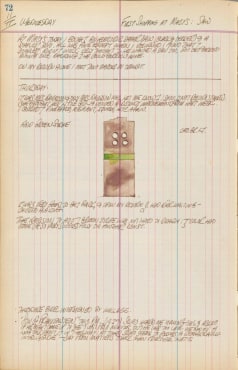 Journal page for February 11, 1959, and February 11, 1960 with a sketch of the sculpture Pair