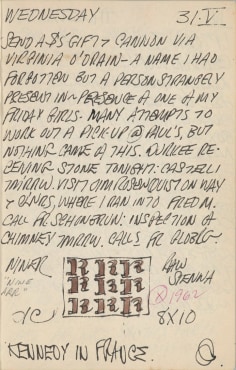 Journal page for May 31, 1961, with a sketch of the painting Niner