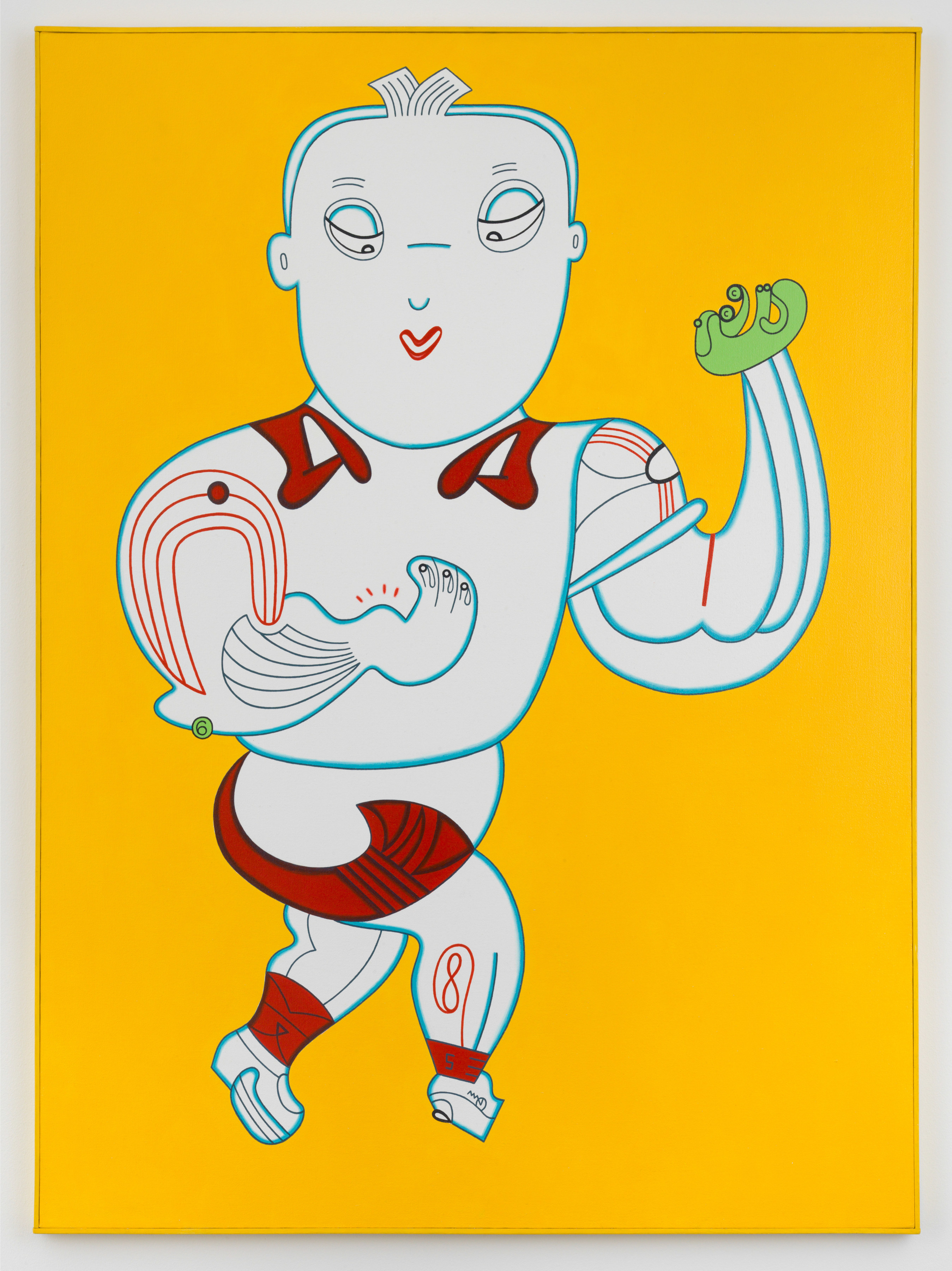 Thumb Thwack, 1986, Acrylic on canvas with painted wood frame 