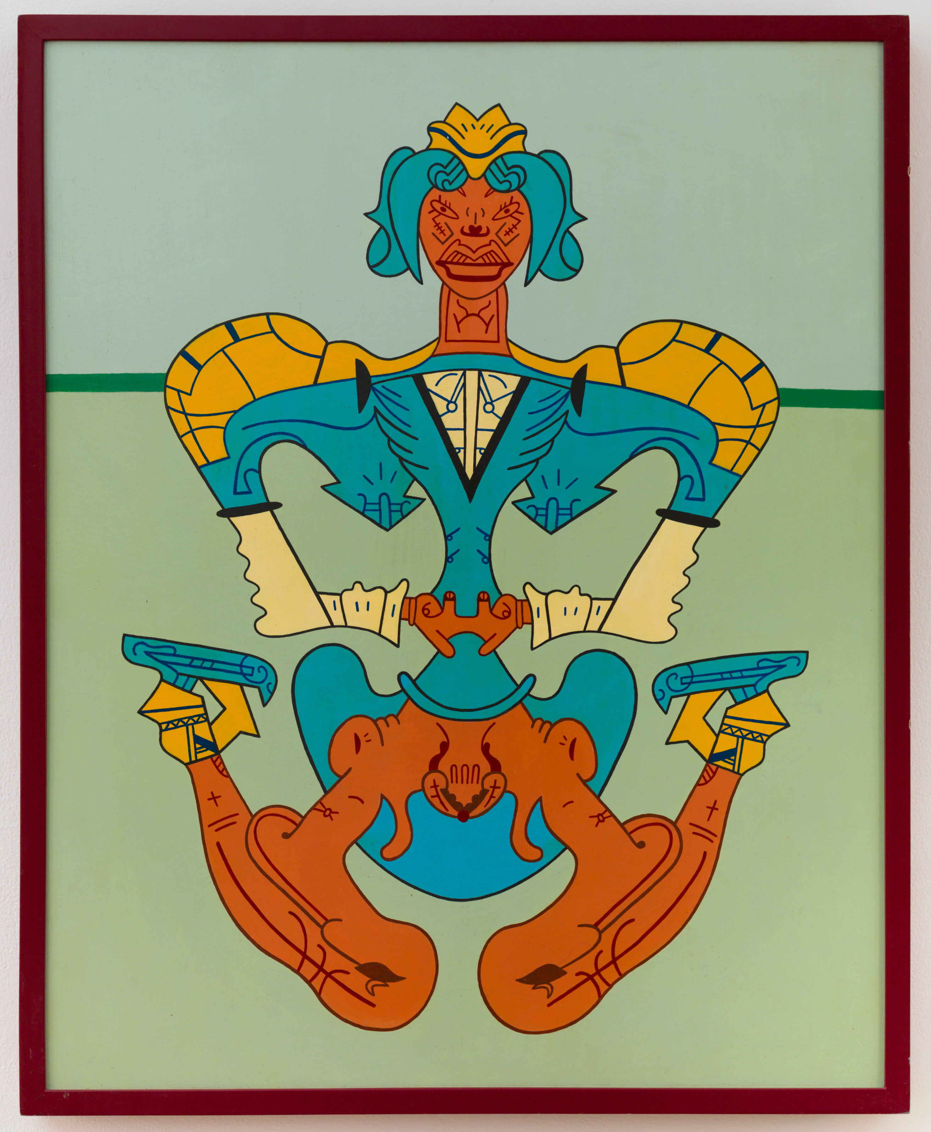 Great Skates III, 1976, Acrylic on board with painted wood frame 