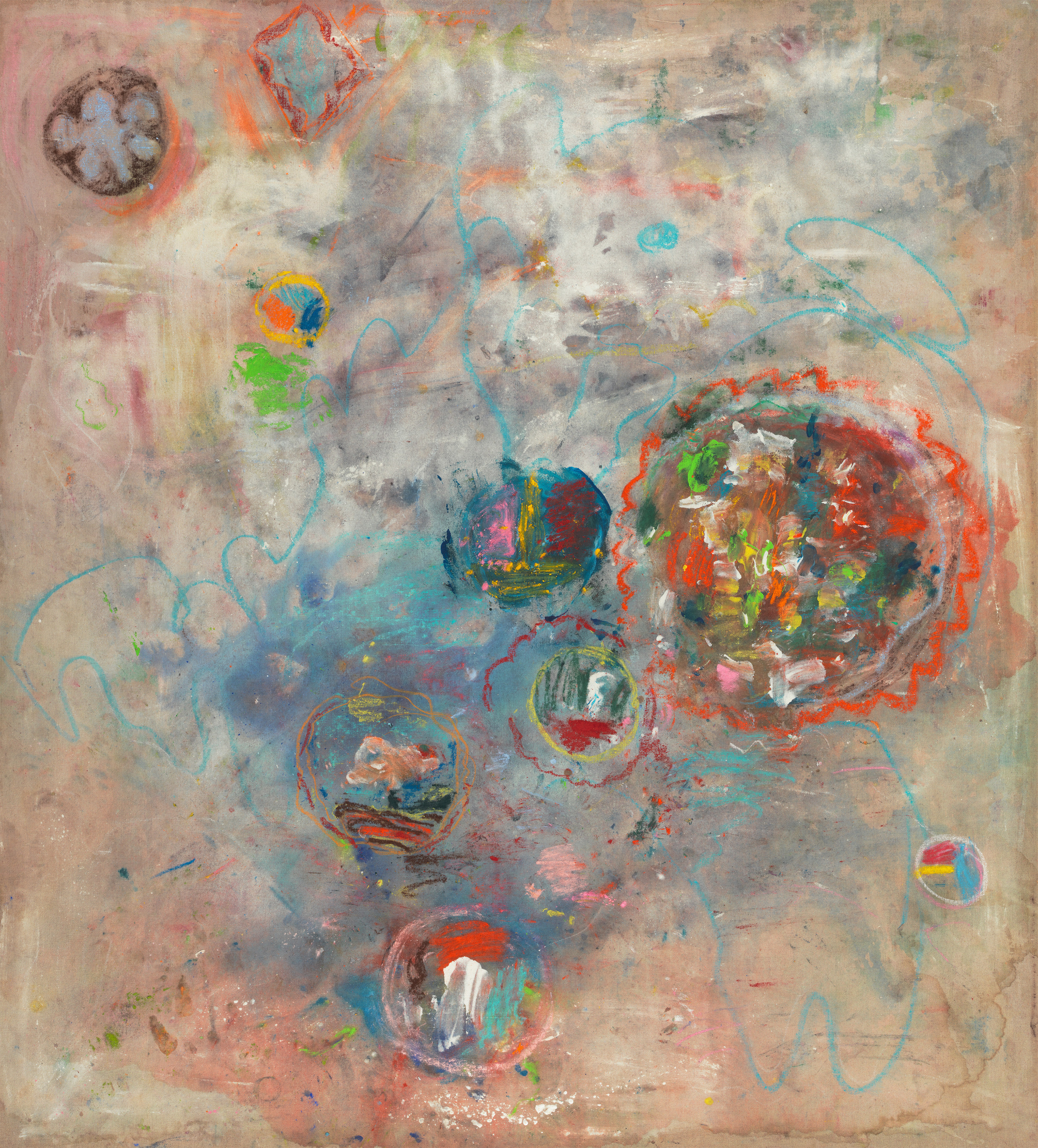 Bild, 2004, Pigment and pastel on canvas