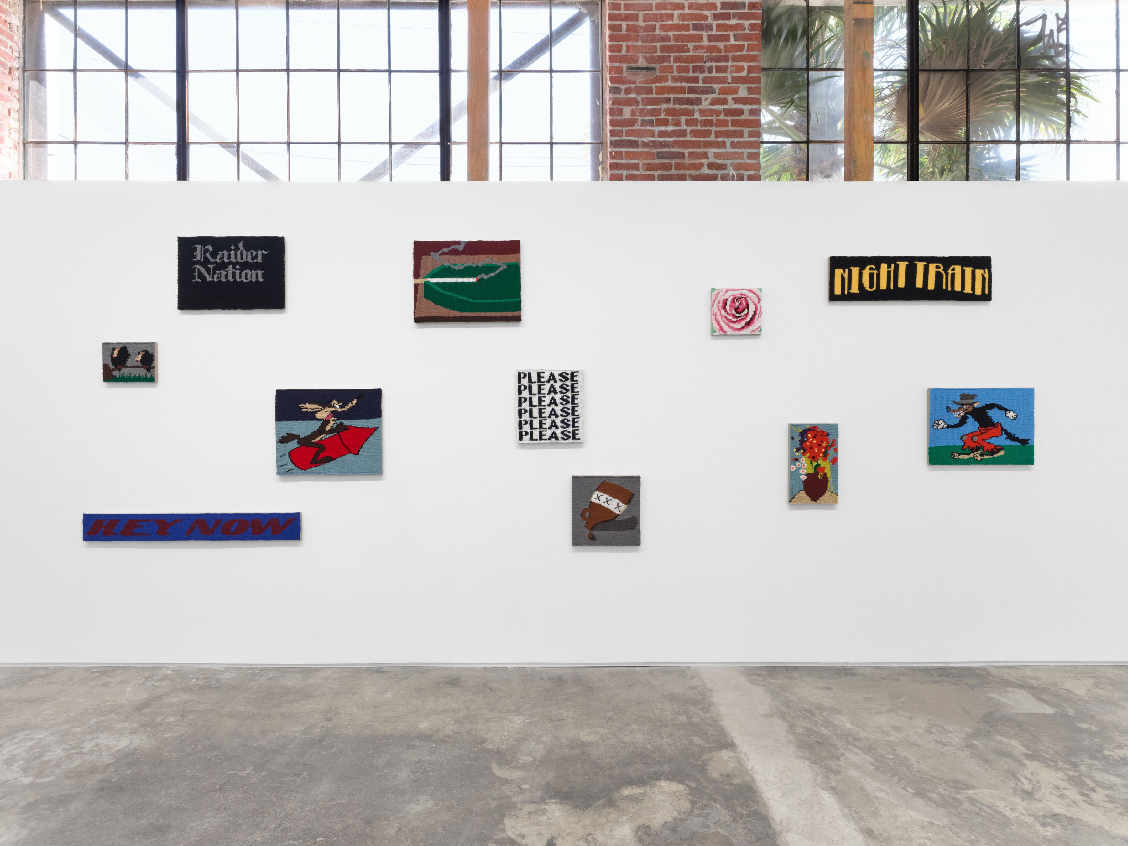 Installation view of "Grant Knits" at Night Gallery