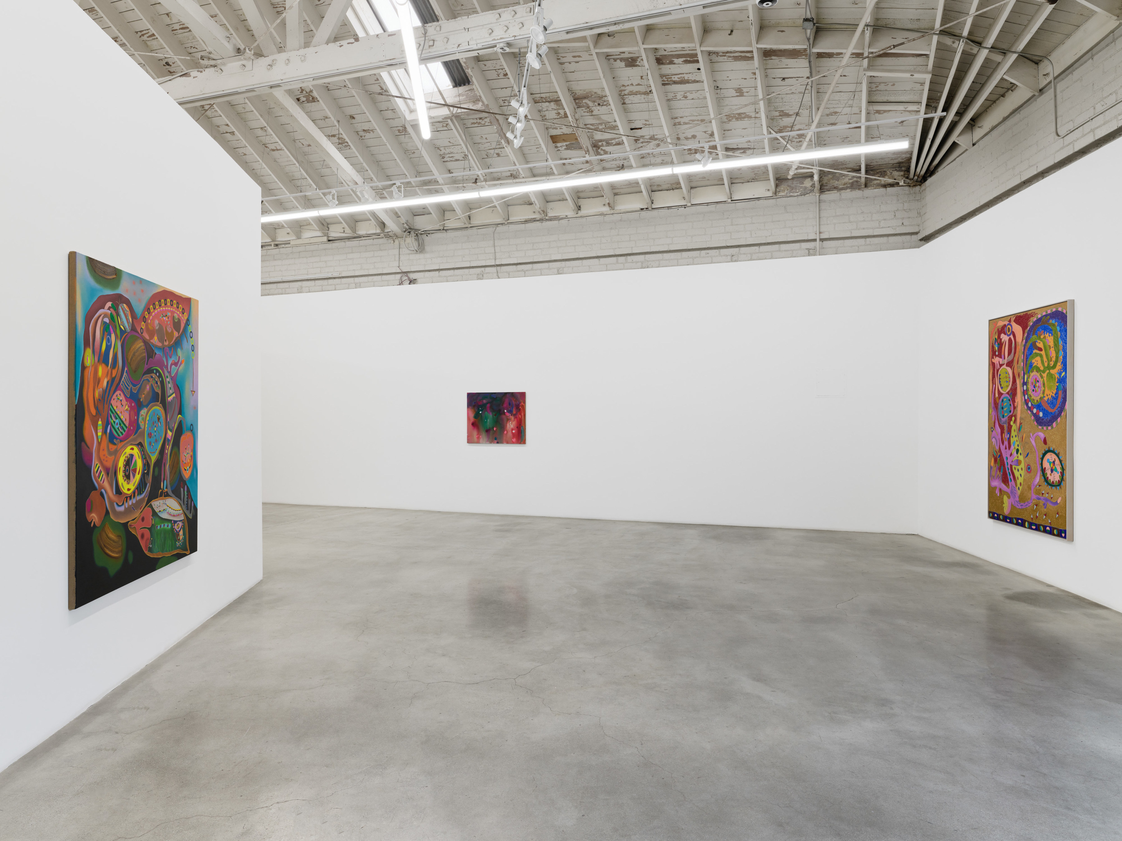  Installation view of “Tickles, Dance, and Goosebump Blooms”