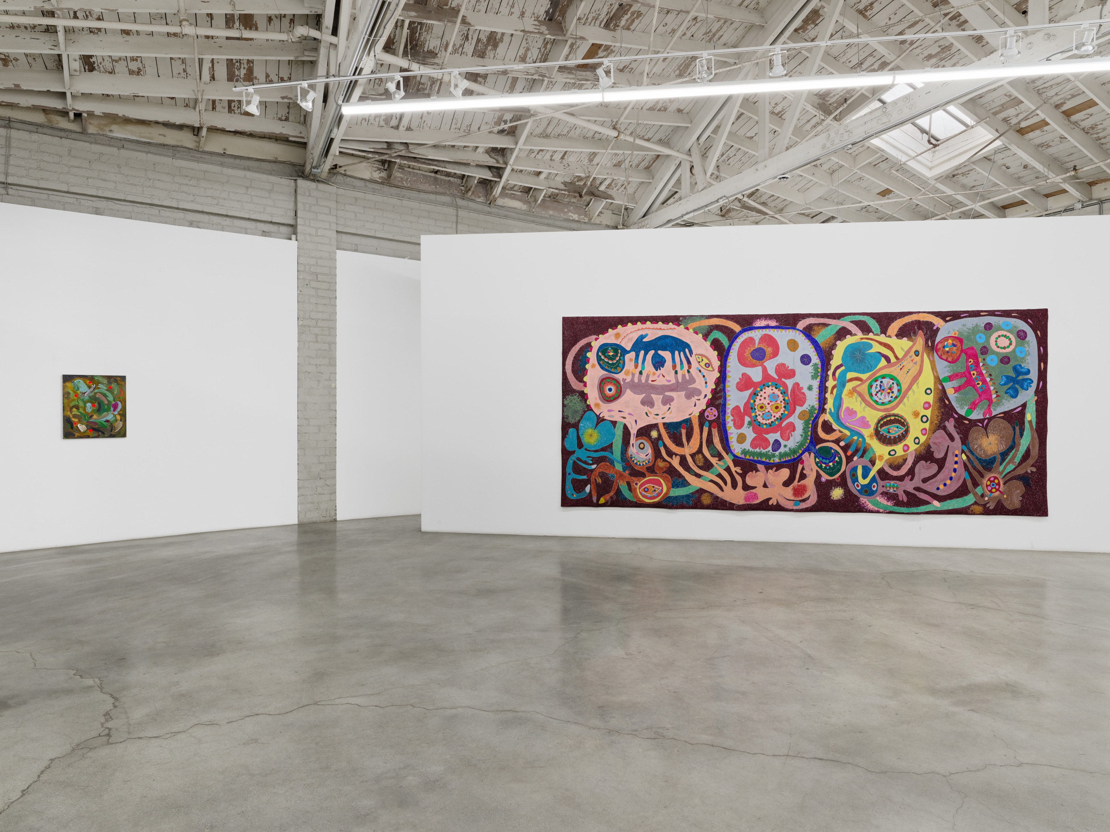  Installation view of “Tickles, Dance, and Goosebump Blooms”