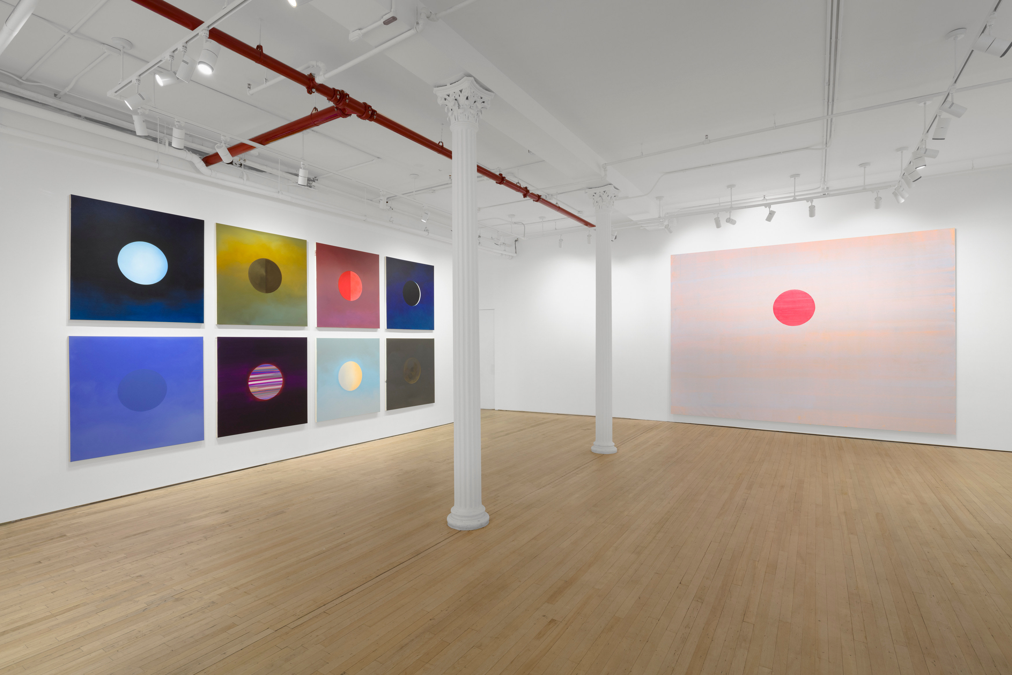 Installation view of Wanda Koop's exhibition "Magnetic Field"