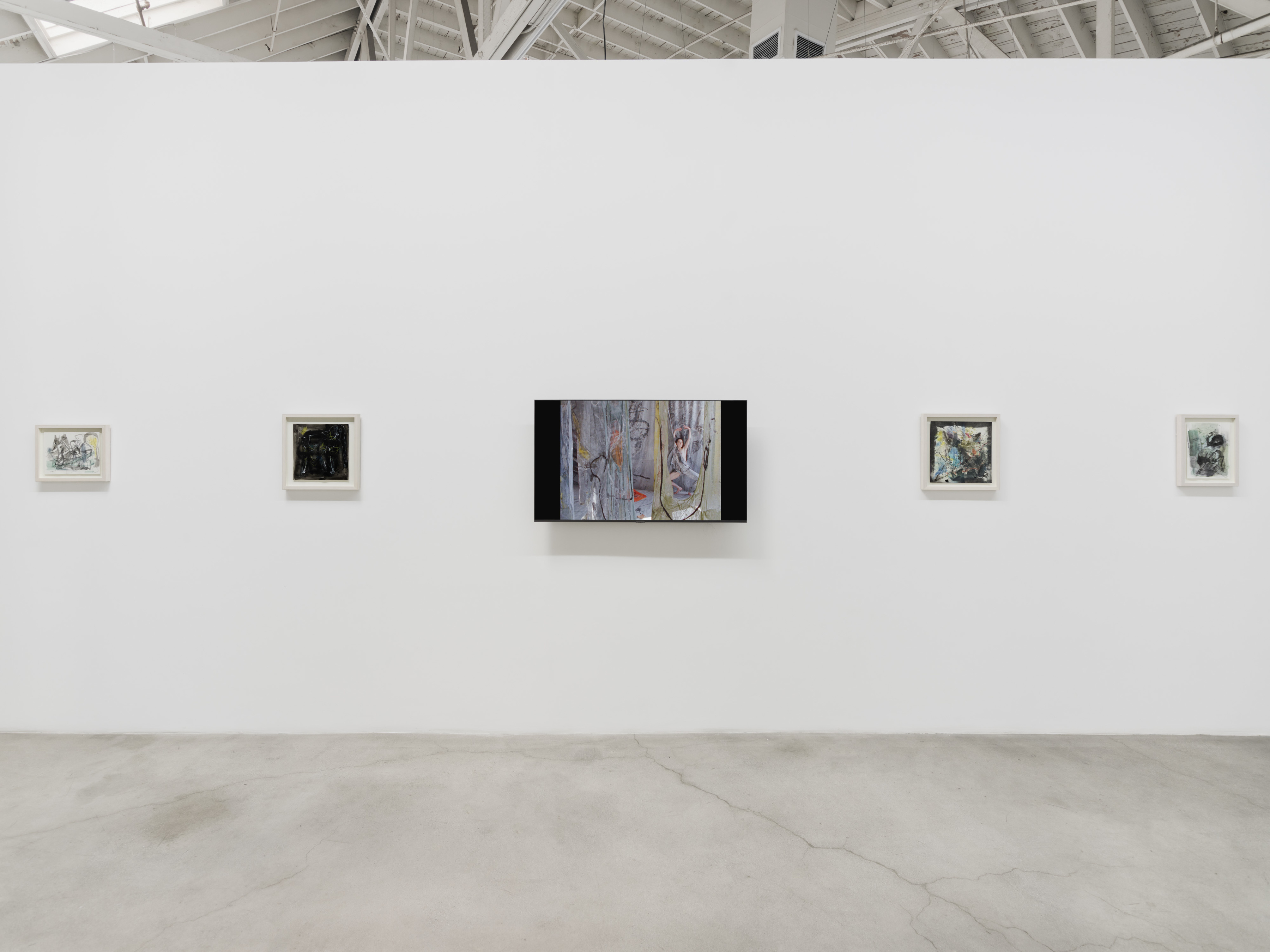 Installation view of Iva Gueorguieva's "Seascapes, Snowscapes, Kukeri", 2024