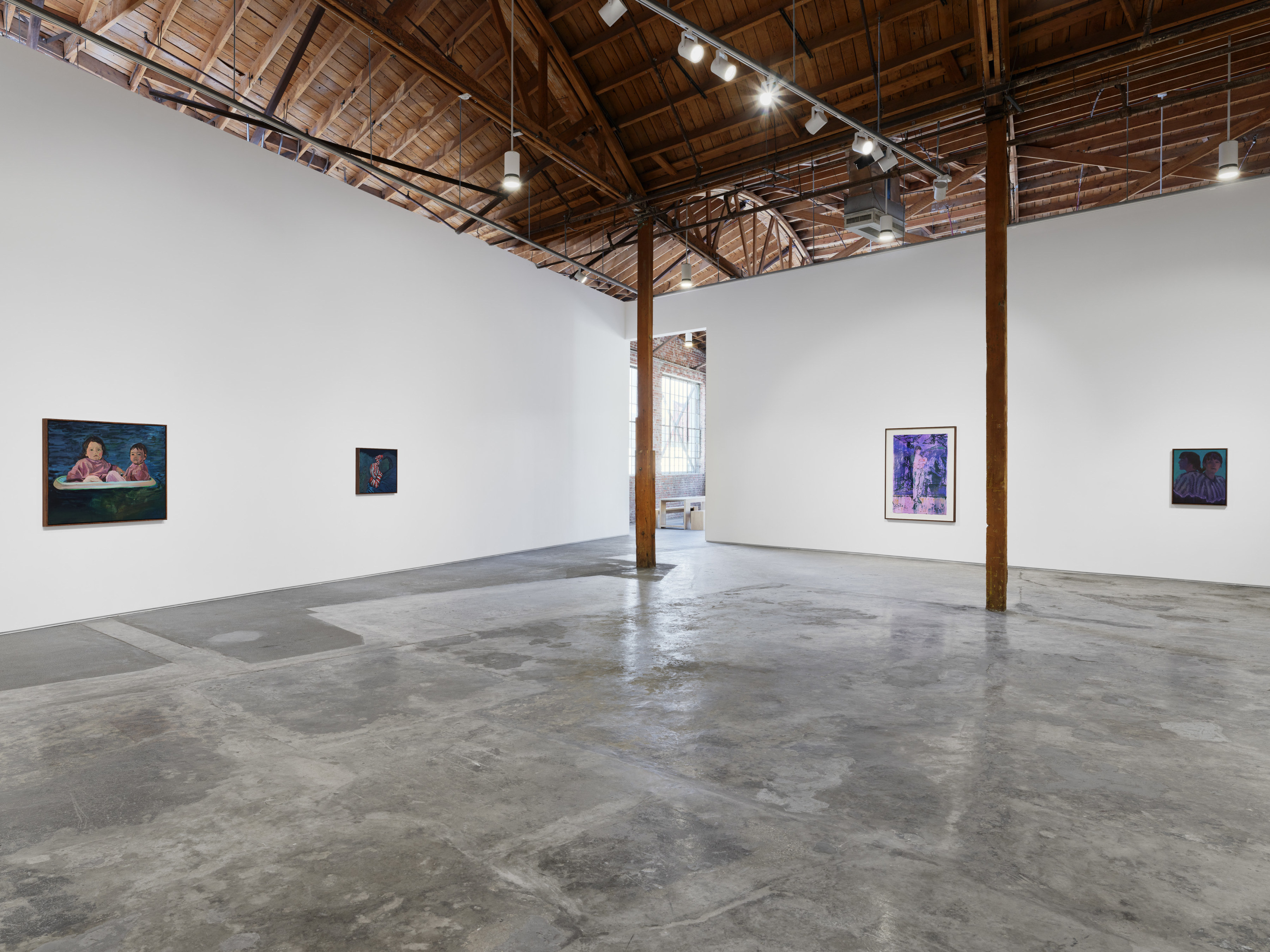 Installation view of Claire Tabouret's "Moonlight Shadow" at Night Gallery