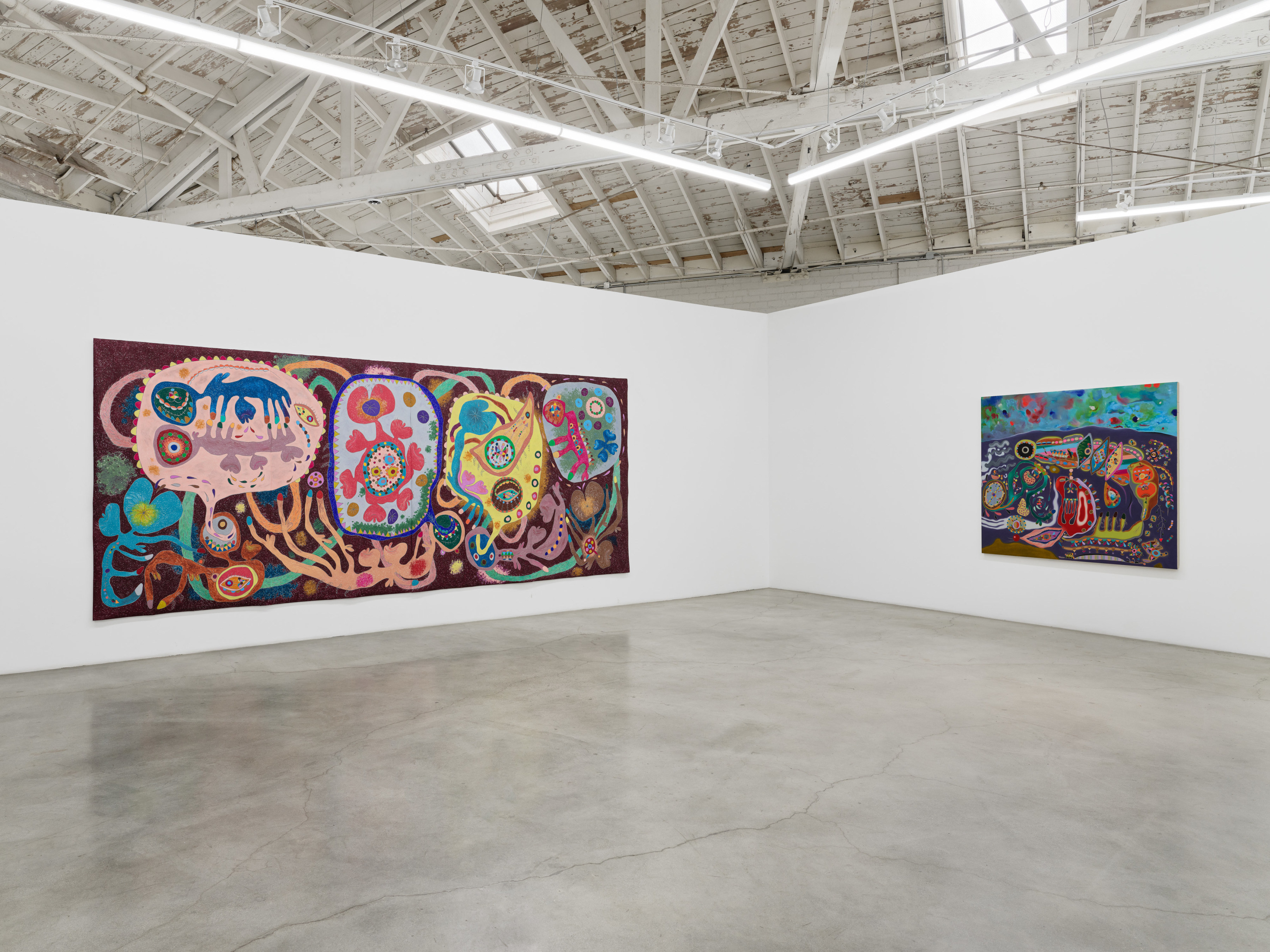  Installation view of “Tickles, Dance, and Goosebump Blooms”