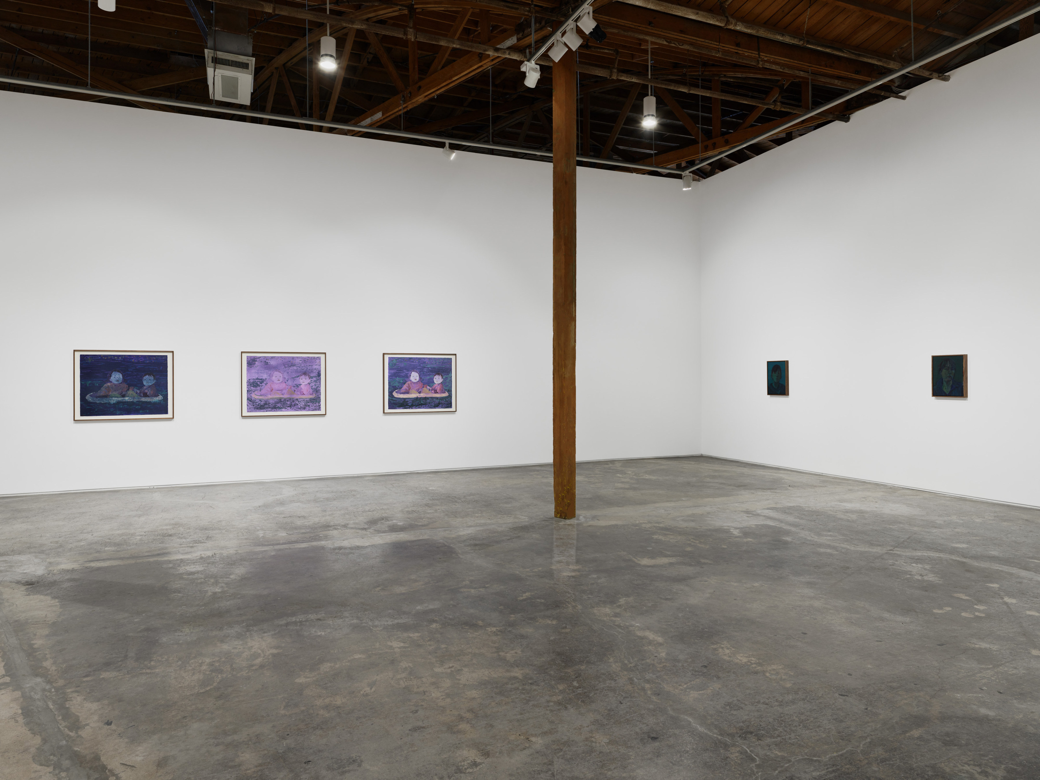 Installation view of Claire Tabouret's "Moonlight Shadow" at Night Gallery