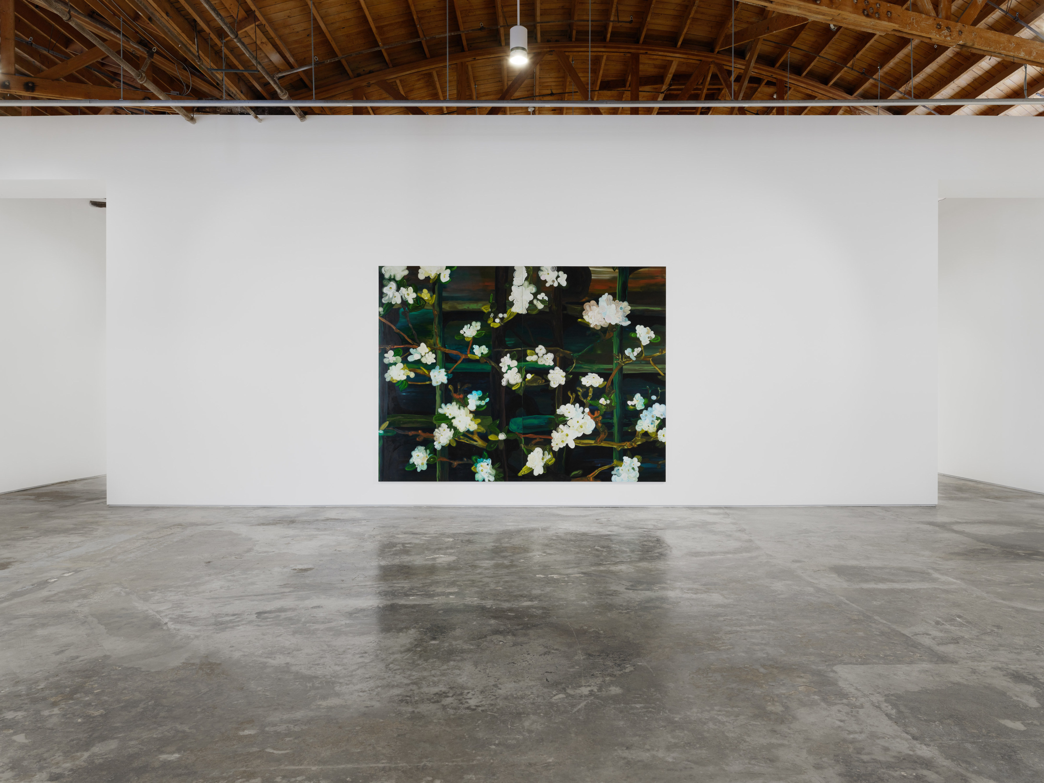 Installation view of Clare Woods’ “I Blame Nature” at Night Gallery 