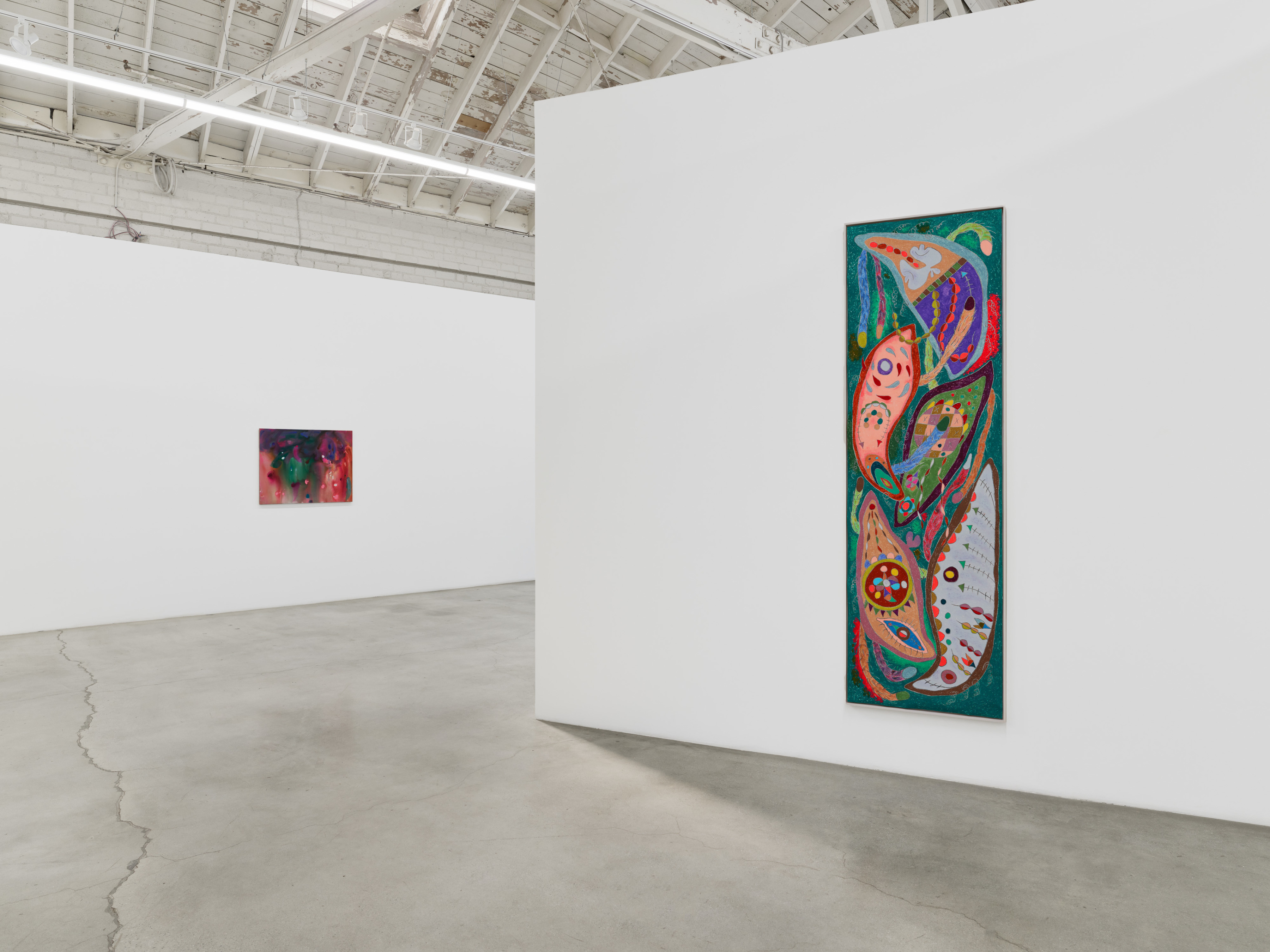  Installation view of “Tickles, Dance, and Goosebump Blooms”