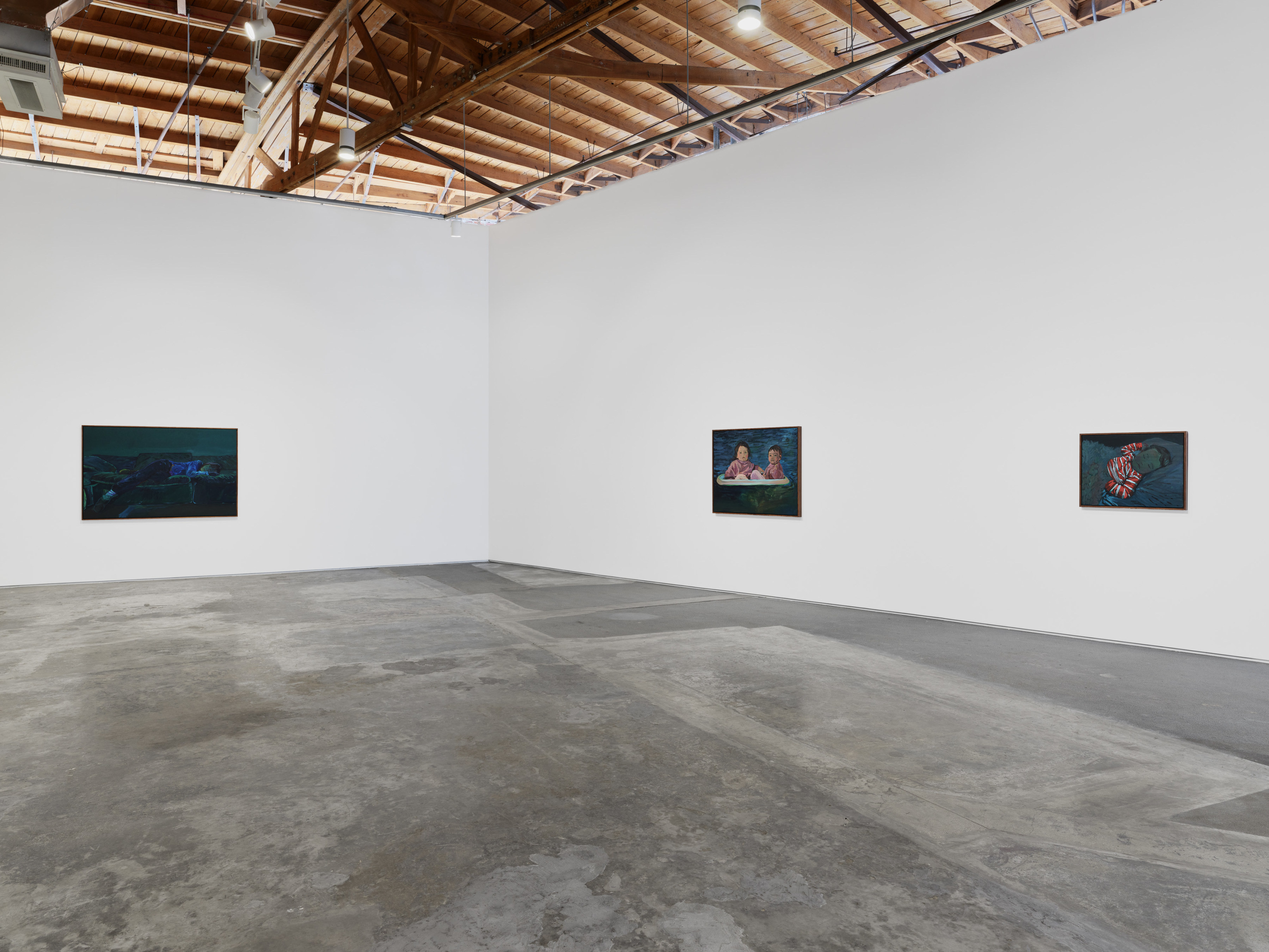 Installation view of Claire Tabouret's "Moonlight Shadow" at Night Gallery