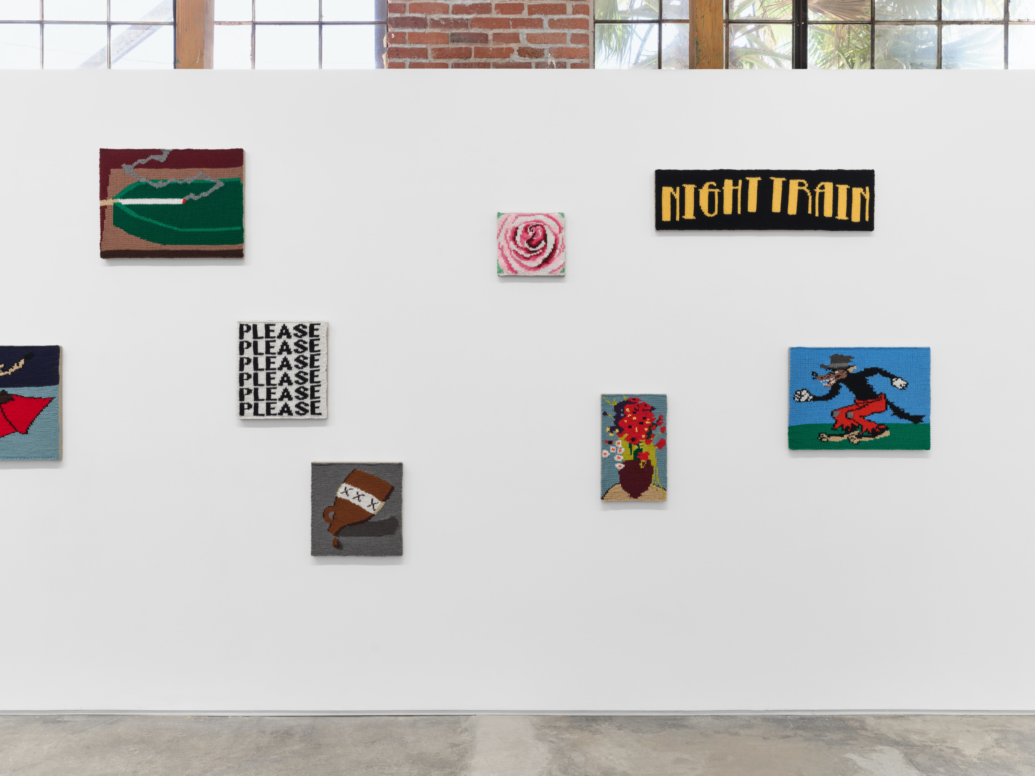 Installation view of "Grant Knits" at Night Gallery