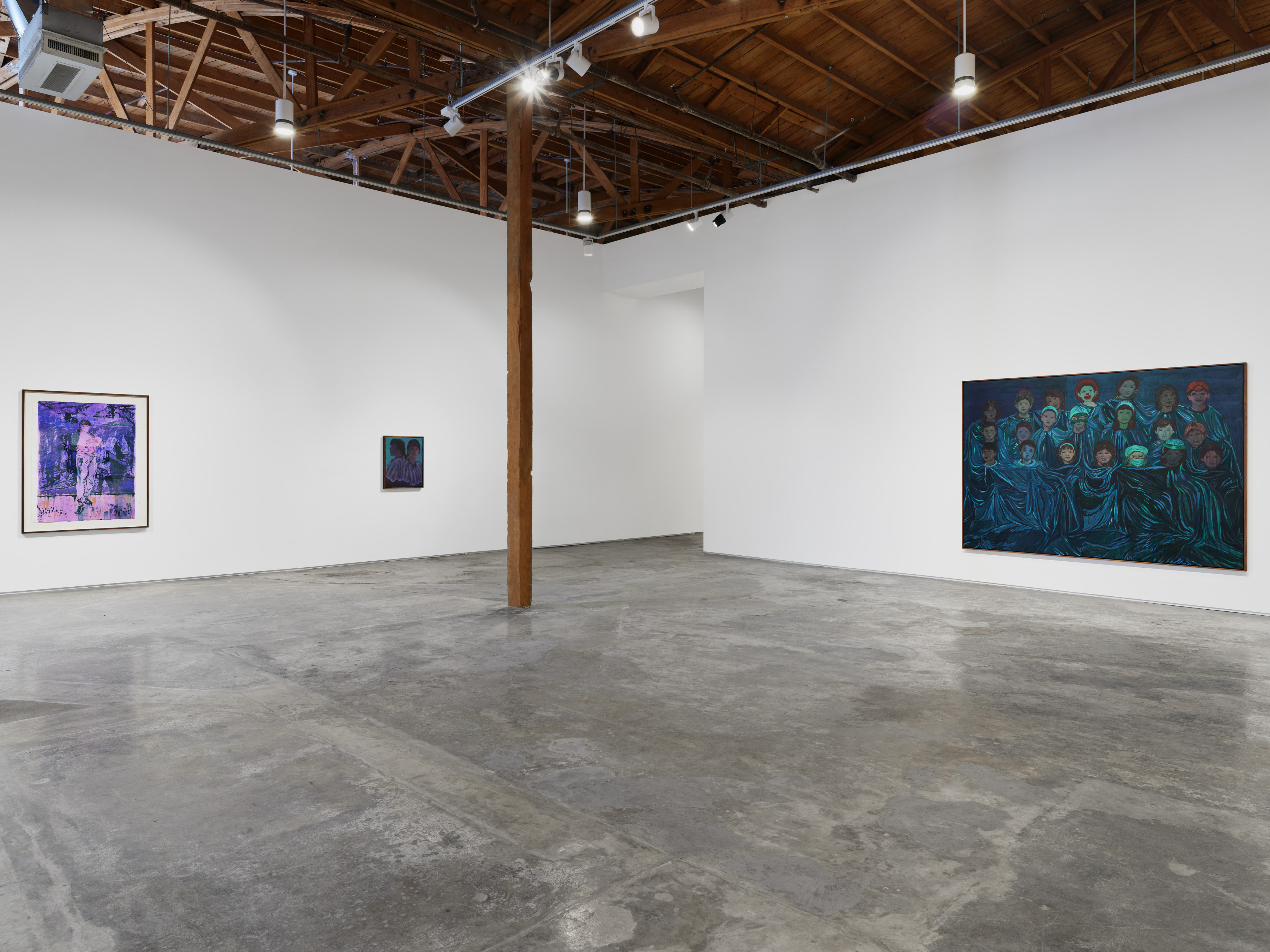 Installation view of Claire Tabouret's "Moonlight Shadow" at Night Gallery