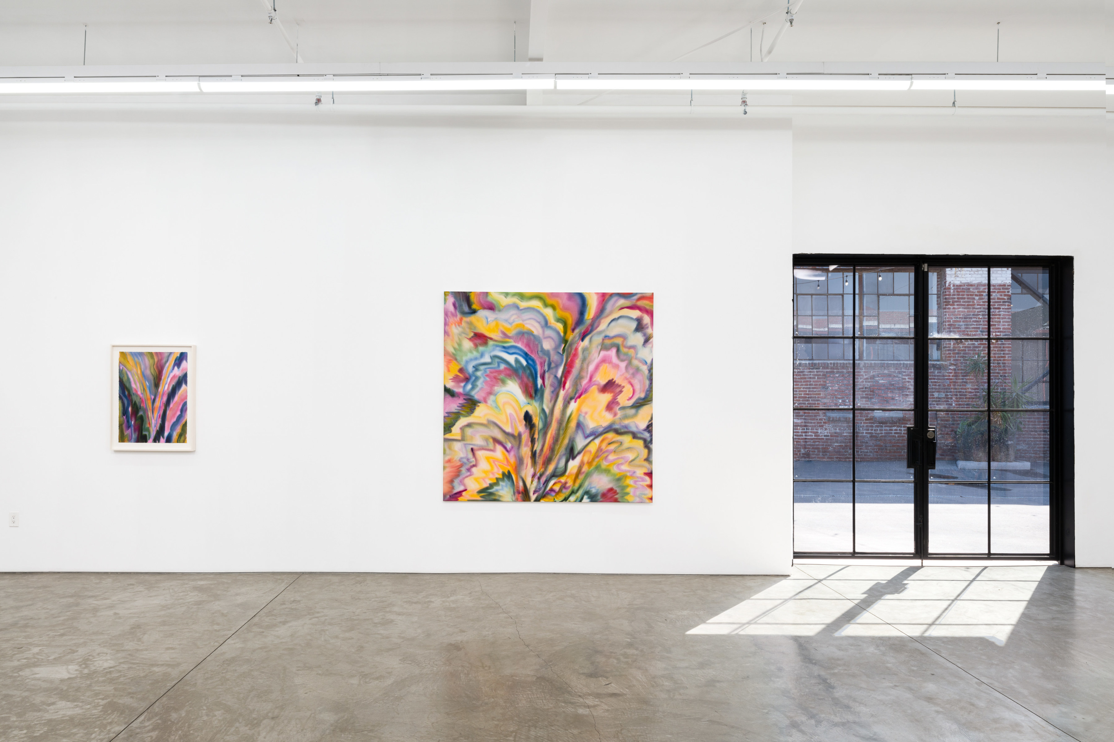 Installation view of Sarah Blaustein’s “Overture” at Night Gallery