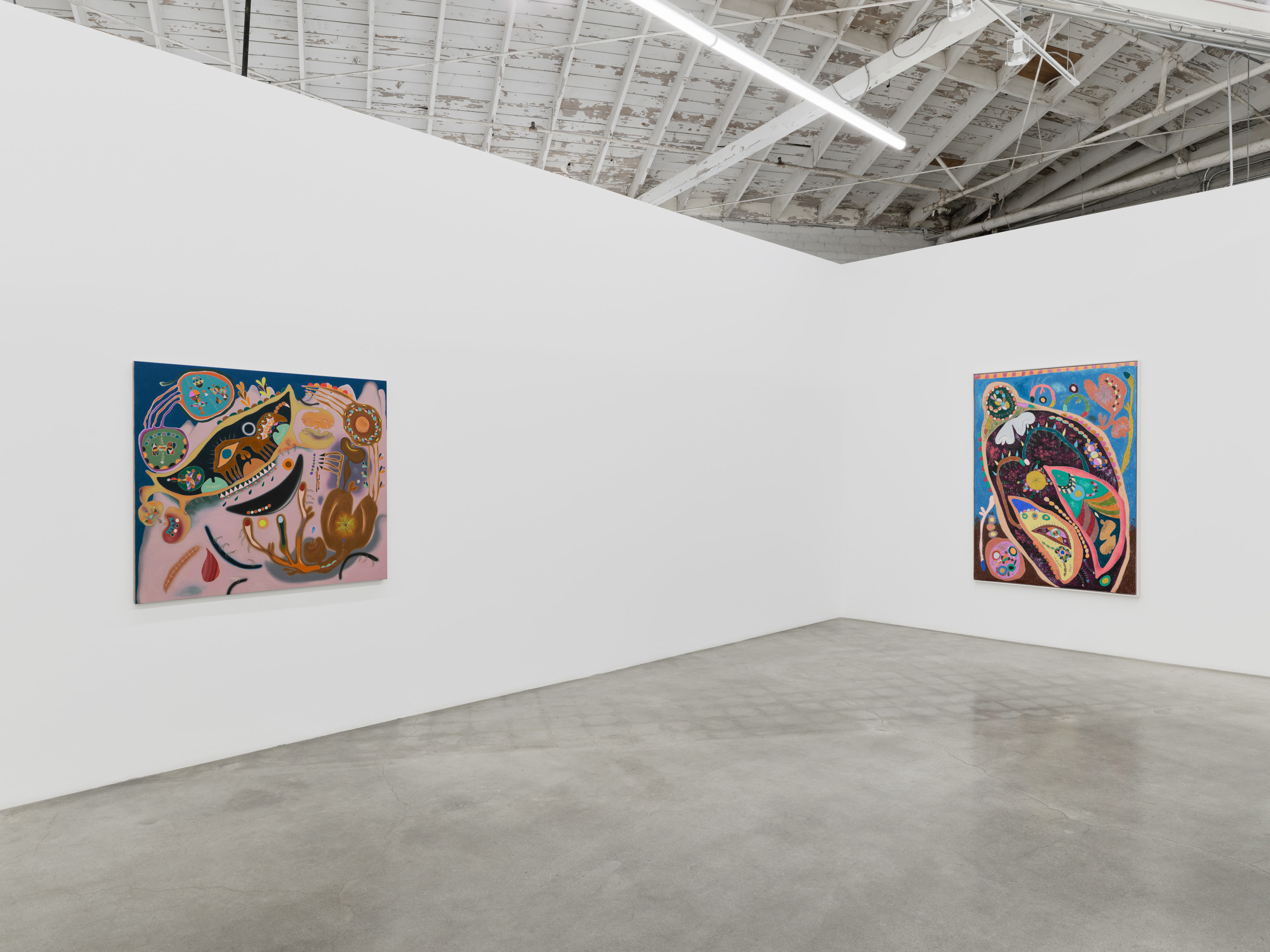  Installation view of “Tickles, Dance, and Goosebump Blooms”