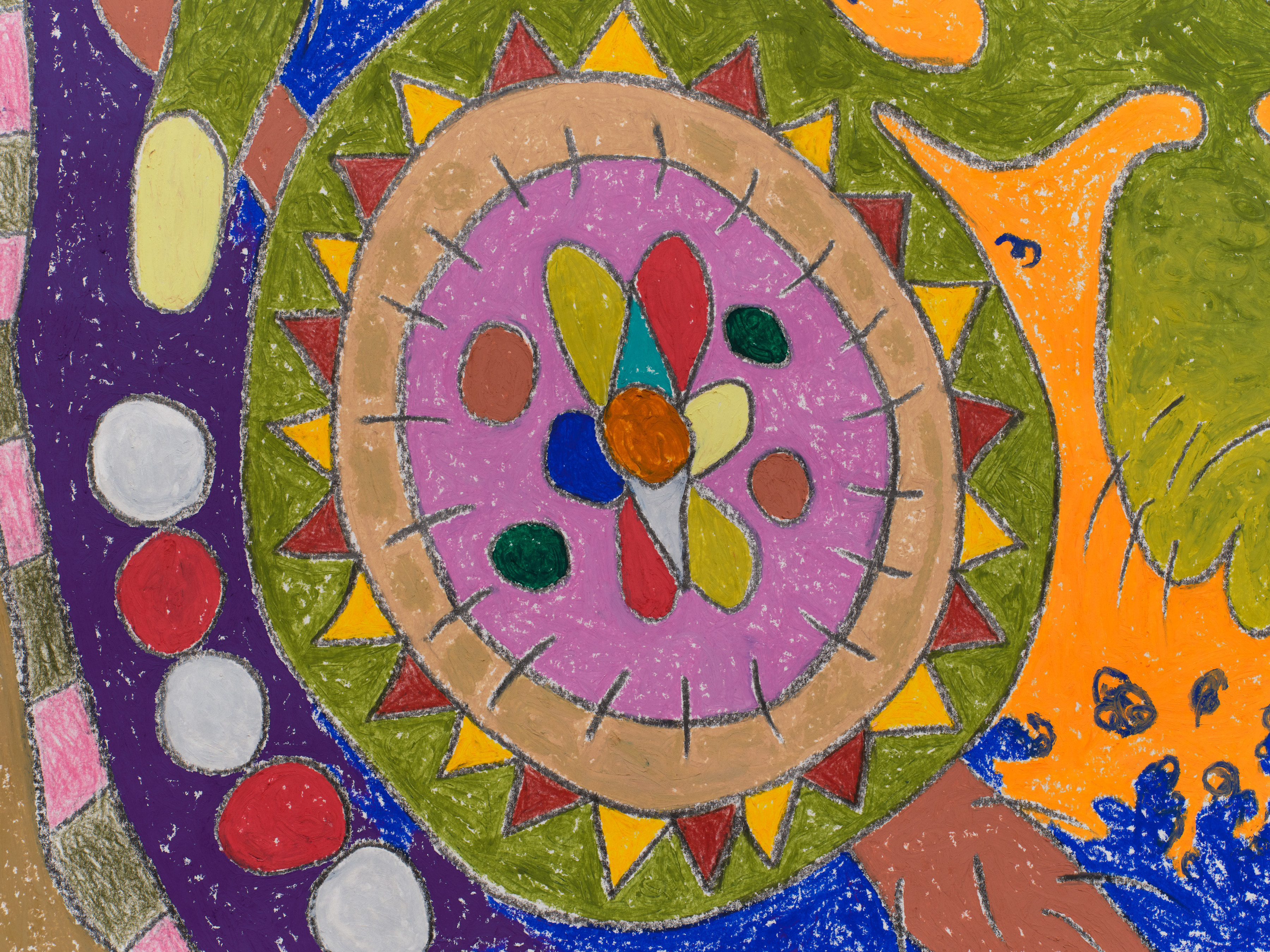 Detail of "Meditating Under the Shade of Rocks"