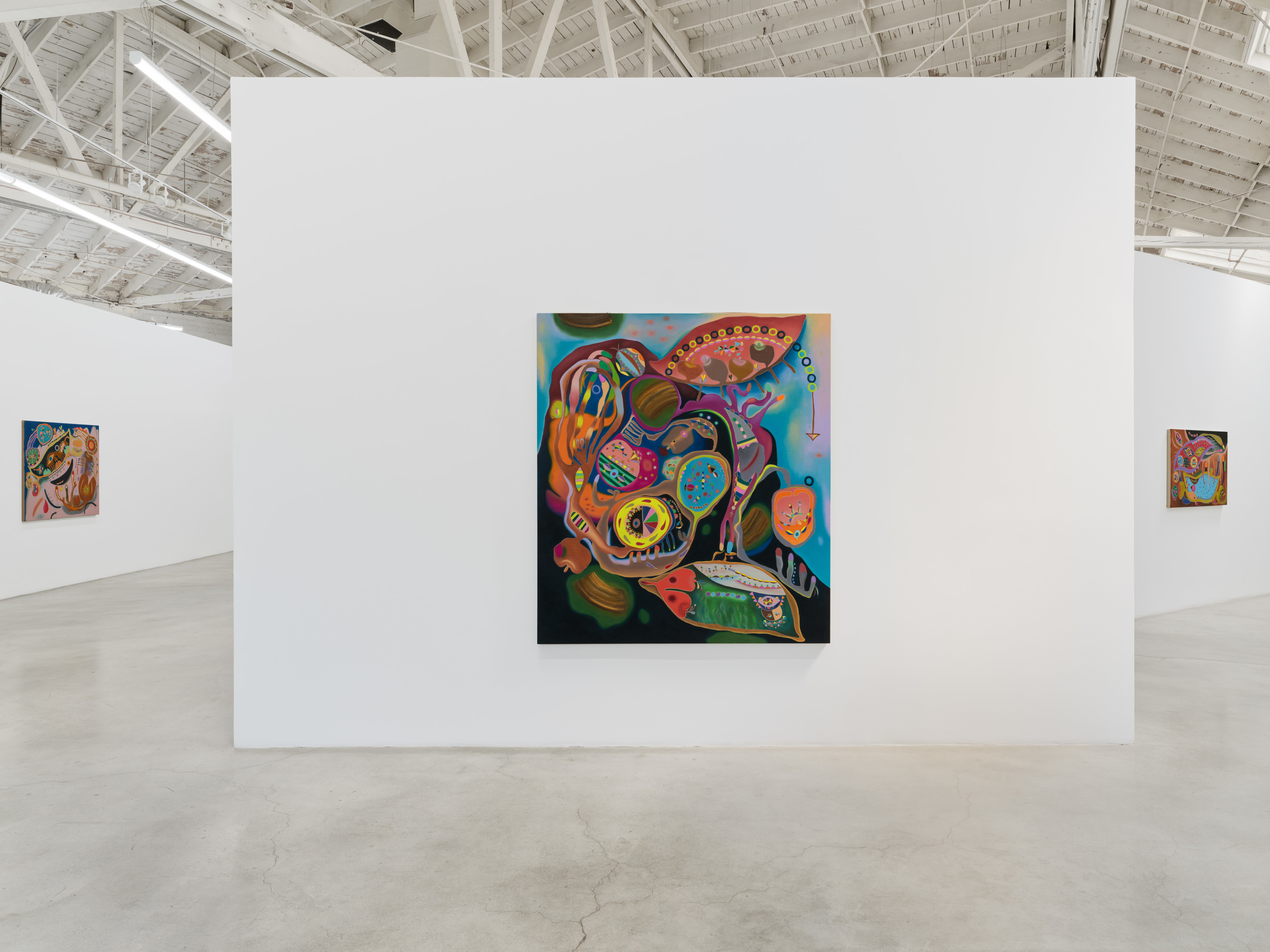  Installation view of “Tickles, Dance, and Goosebump Blooms”