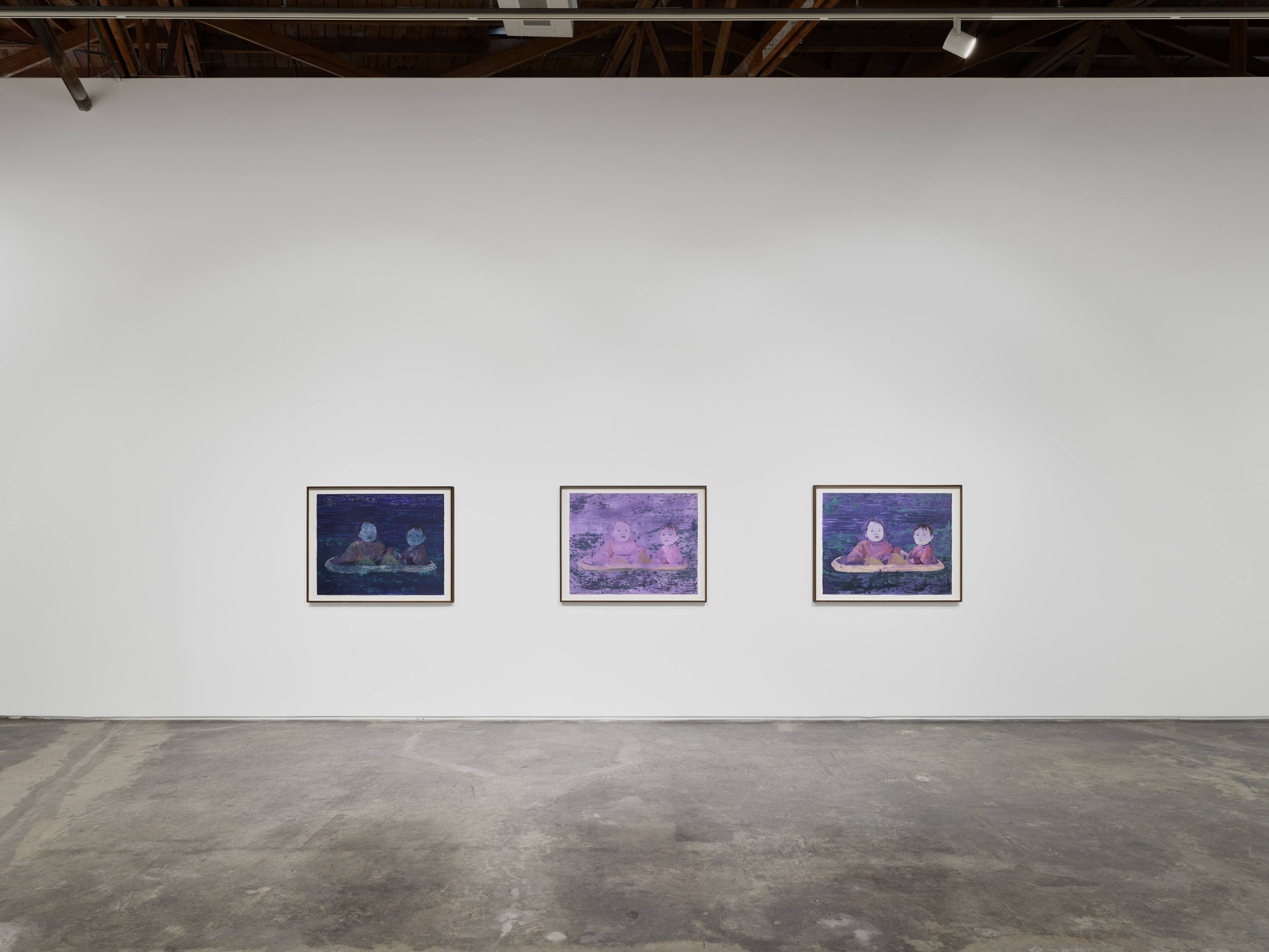 Installation view of Claire Tabouret's "Moonlight Shadow" at Night Gallery