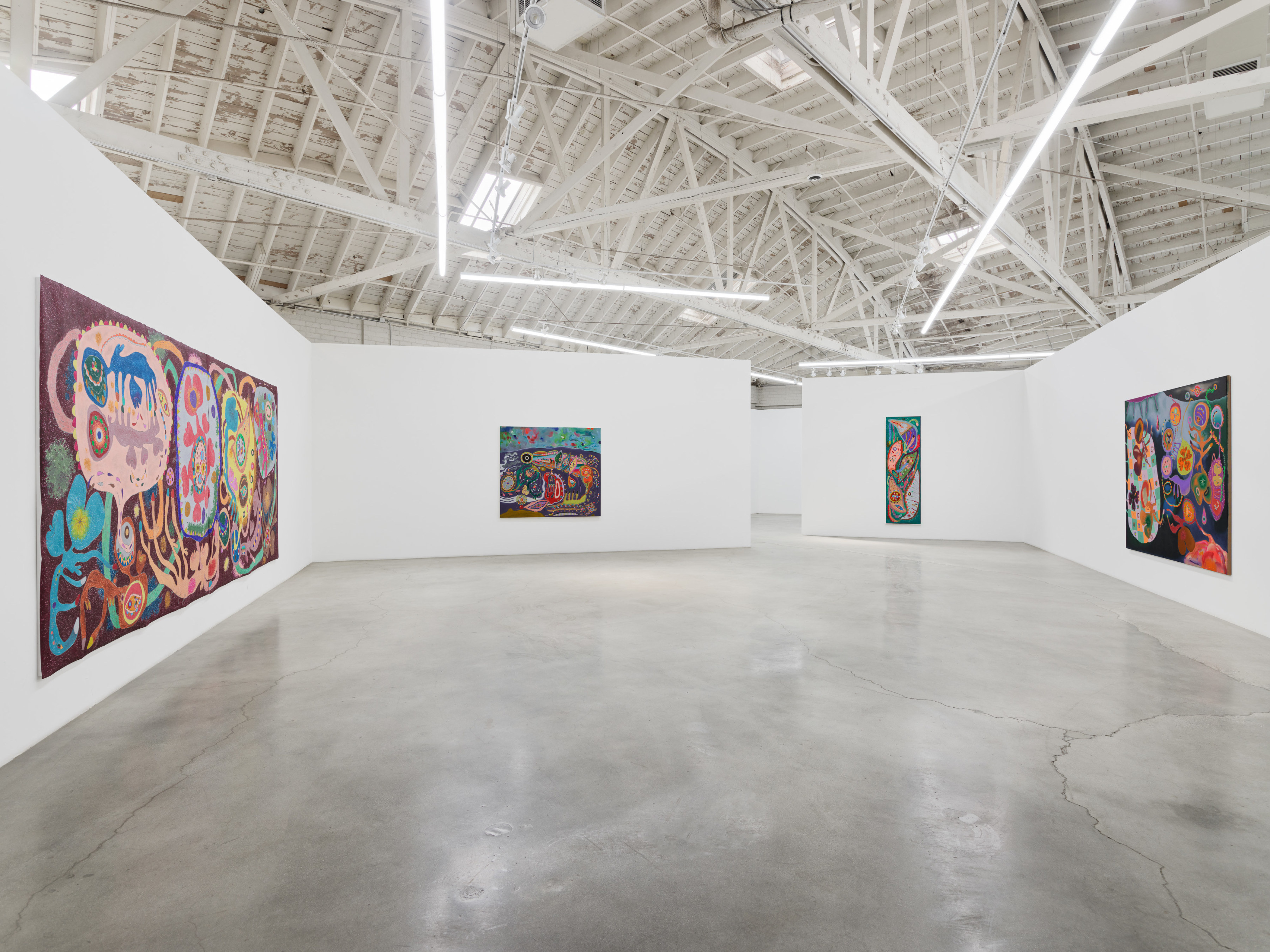  Installation view of “Tickles, Dance, and Goosebump Blooms”