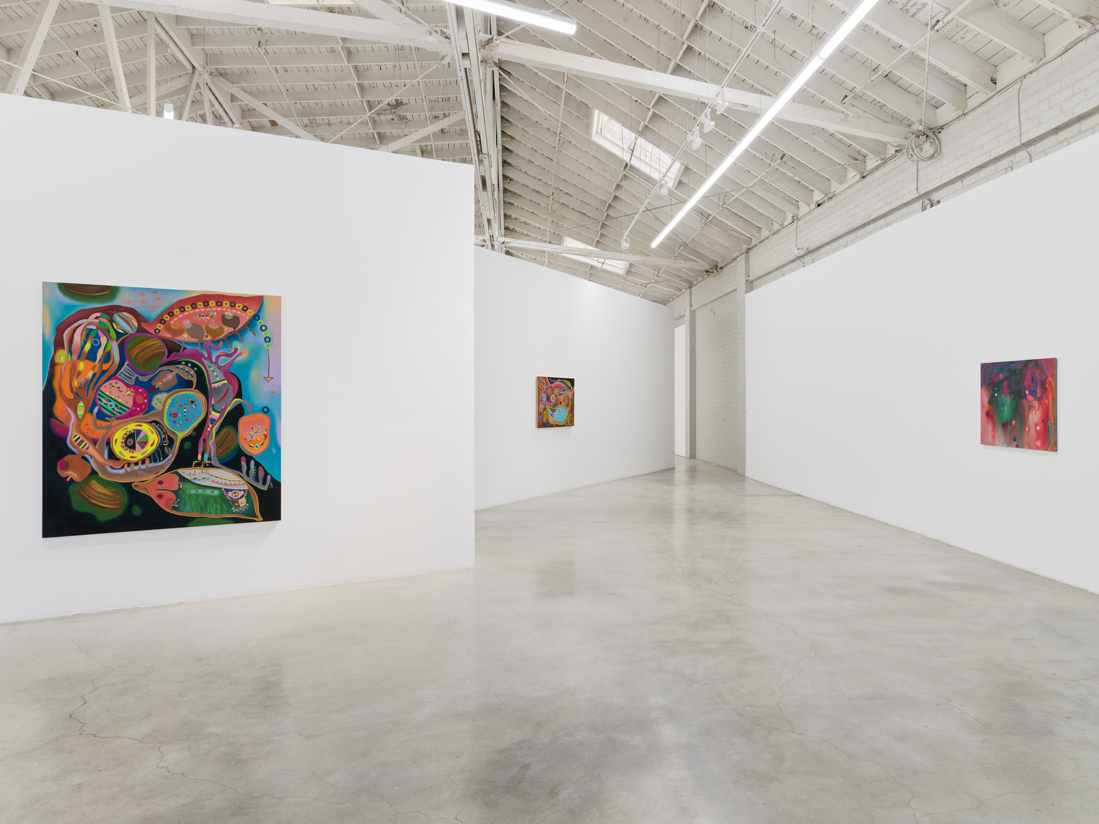  Installation view of “Tickles, Dance, and Goosebump Blooms”