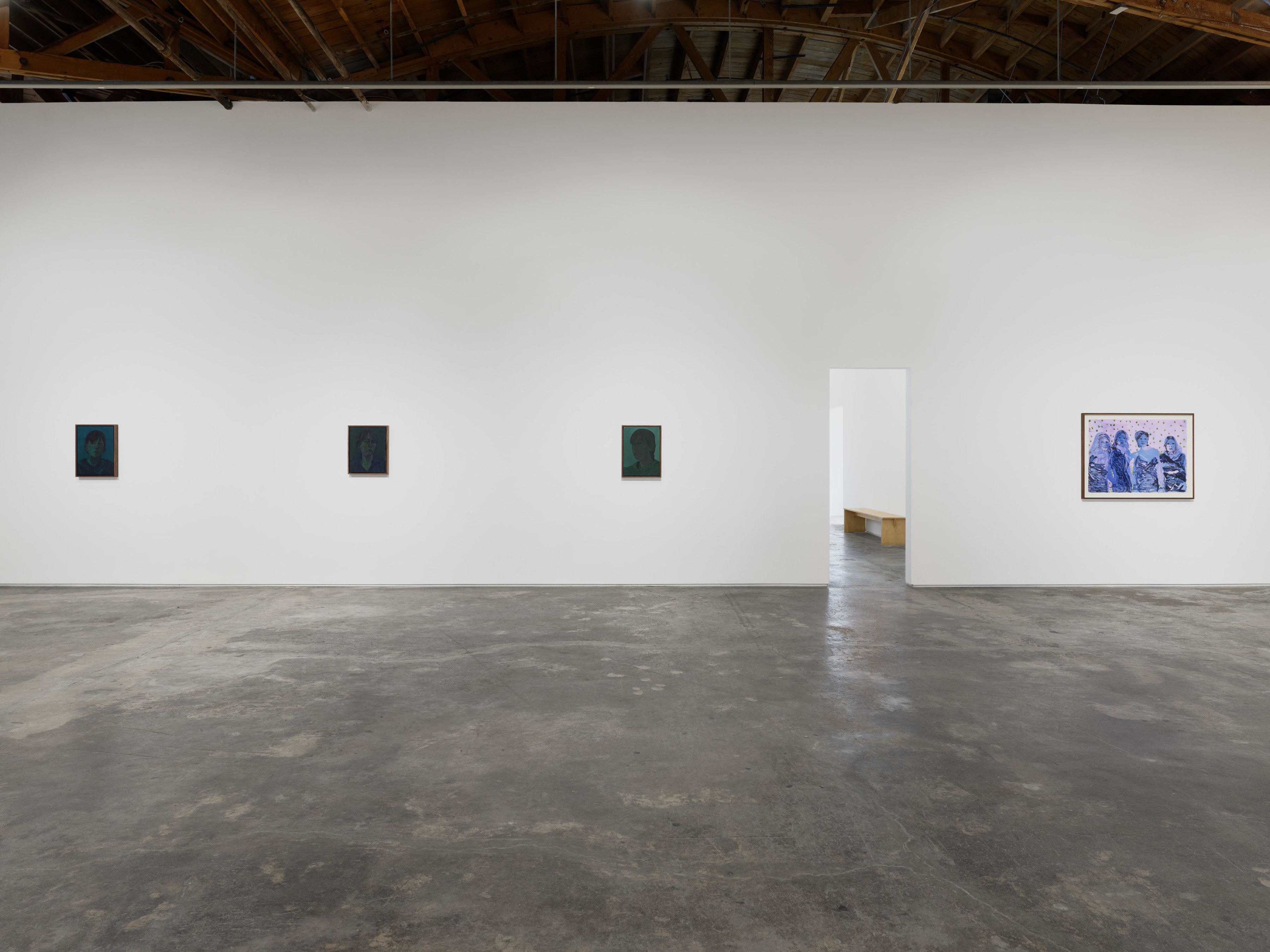 Installation view of Claire Tabouret's "Moonlight Shadow" at Night Gallery