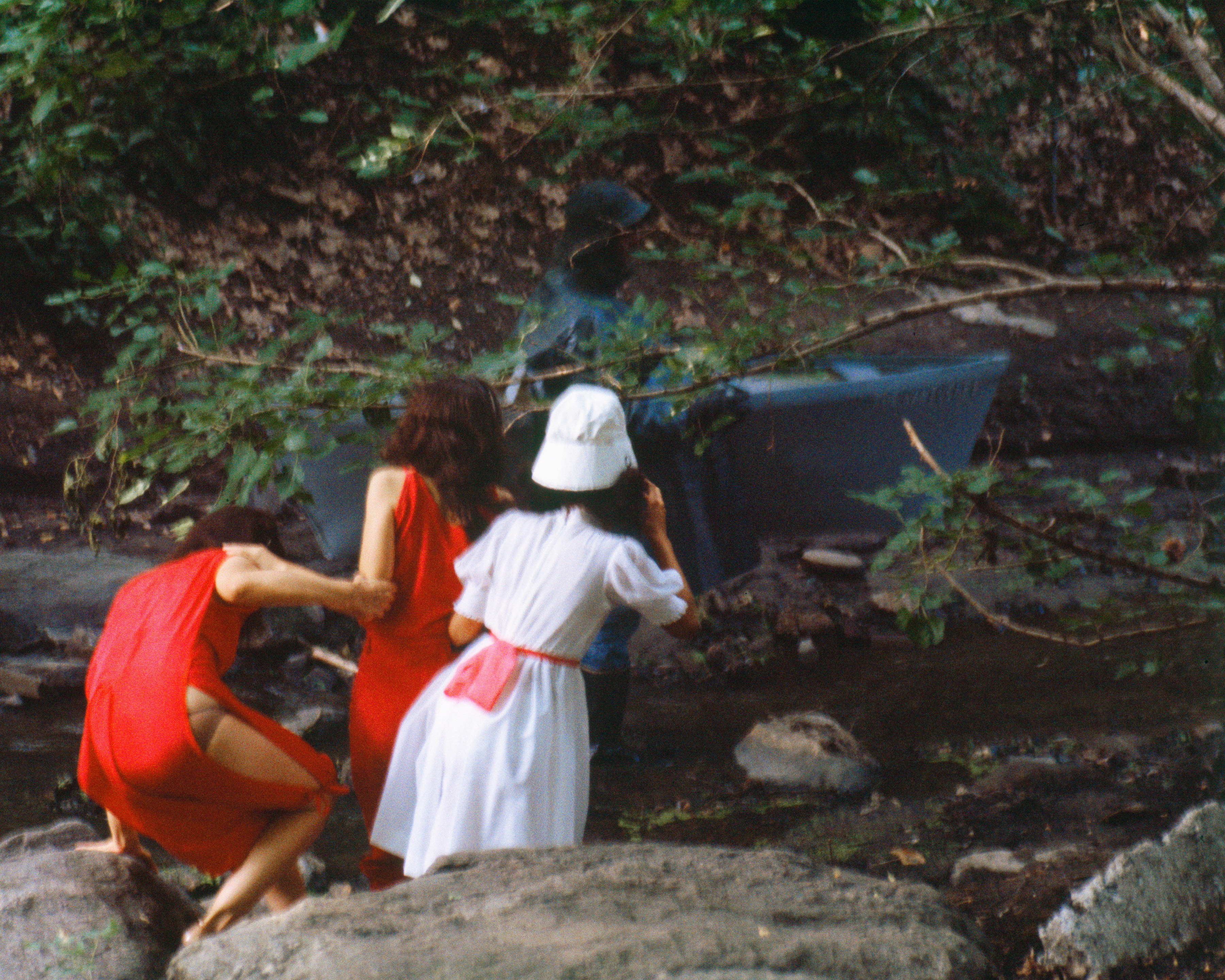 Rivers, First Draft: The three enter the stream, 1982/2015, Digital C-print from Kodachrome 35mm slides in 48 parts, 16h x 20w in (40.64h x 50.80w cm)